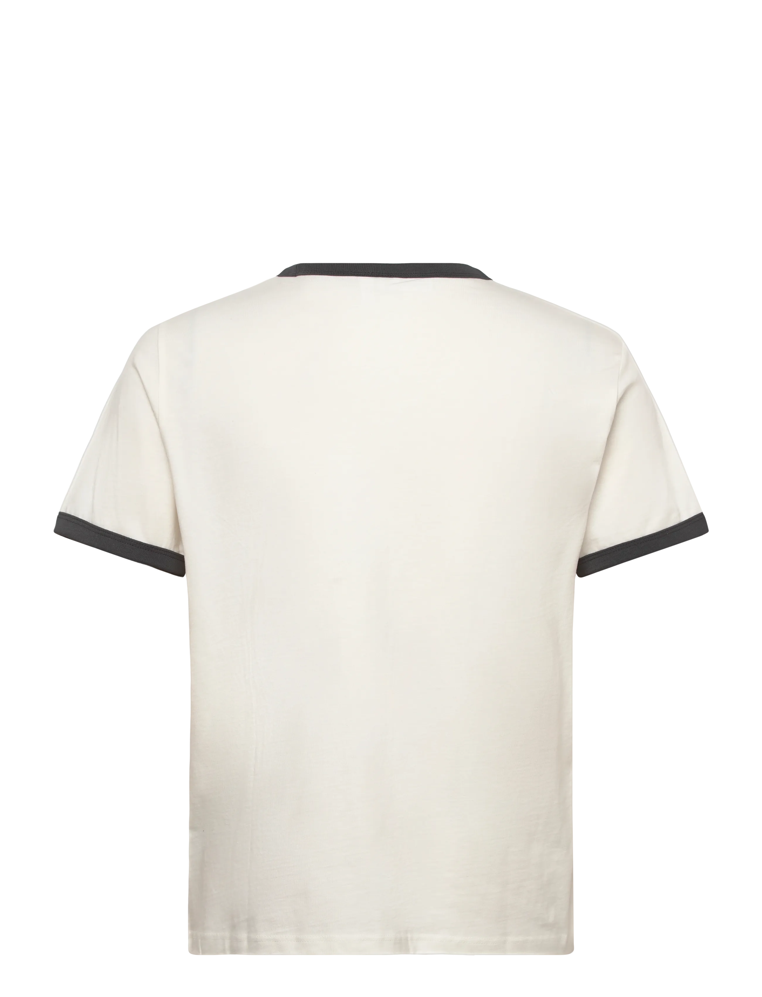 Weekday - Short-Sleeved Contrast Trim Cotton T-shirt - white - 1