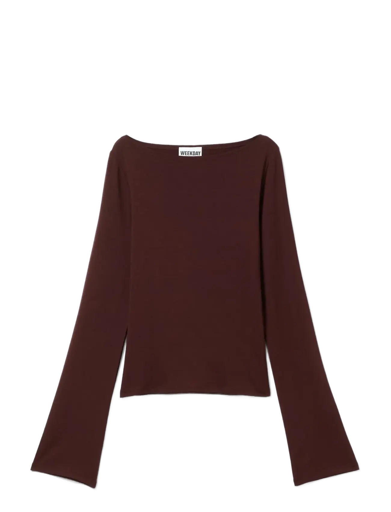 Weekday Soft Long Sleeve Top - Transitional Layering - BURGUNDY / burgundy
