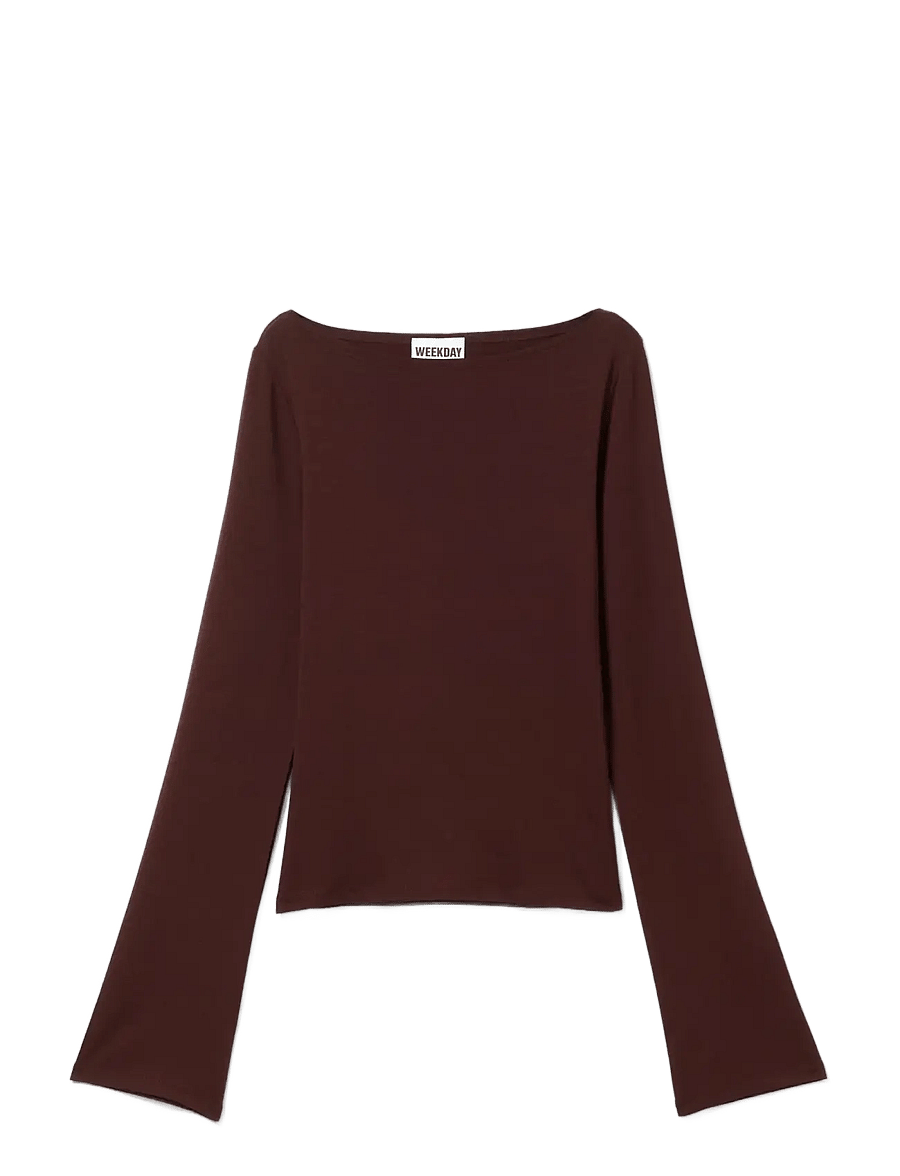 Weekday - Annie Soft LS - langærmede toppe - burgundy - 0