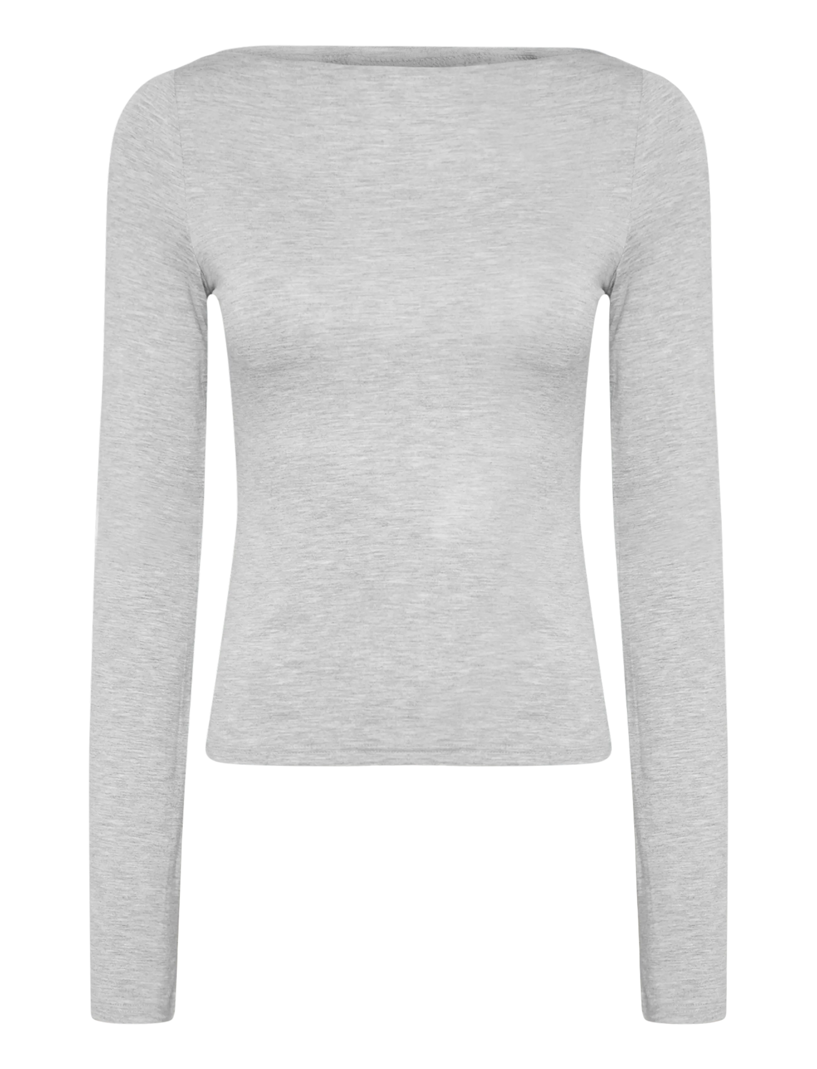 Weekday Annie Soft LS - Langärmlige Tops - GREY MELANGE DUSTY L / grey