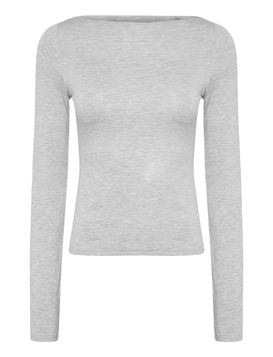 Weekday - Annie Soft LS - langärmlige tops - grey melange dusty l - 0