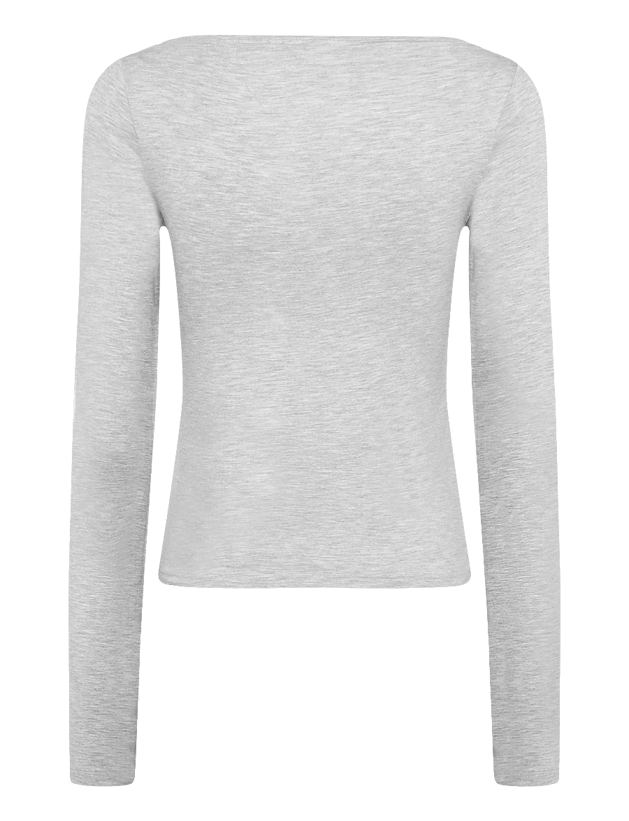 Weekday - Annie Soft LS - langärmlige tops - grey melange dusty l - 1