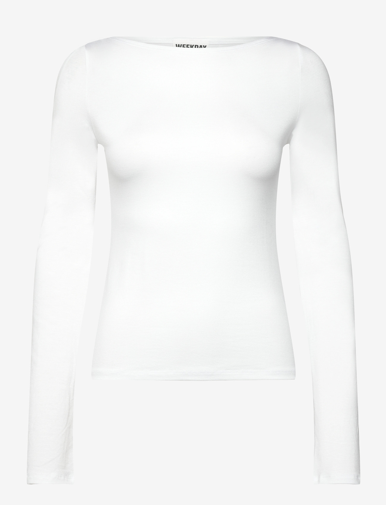 Weekday - Soft Long Sleeve Top - langærmede toppe - white - 0