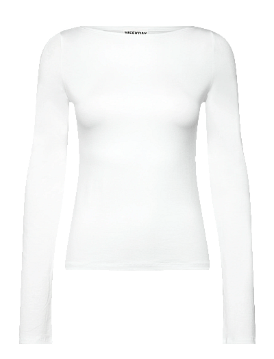 Weekday Soft Long Sleeve Top - Long-sleeved tops - WHITE / white