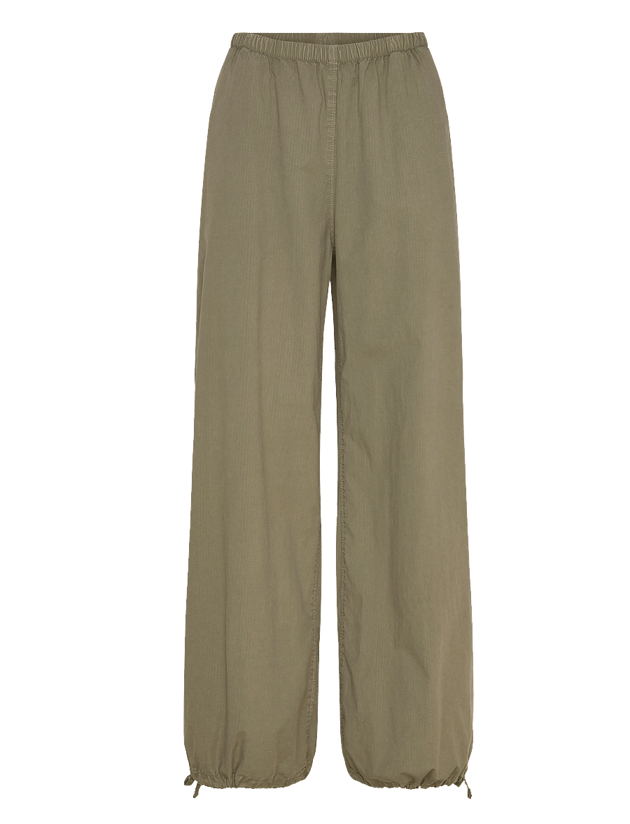 Weekday - Low Rise Pull-on Ripstop Trousers - bukser med lige ben - khaki - 1
