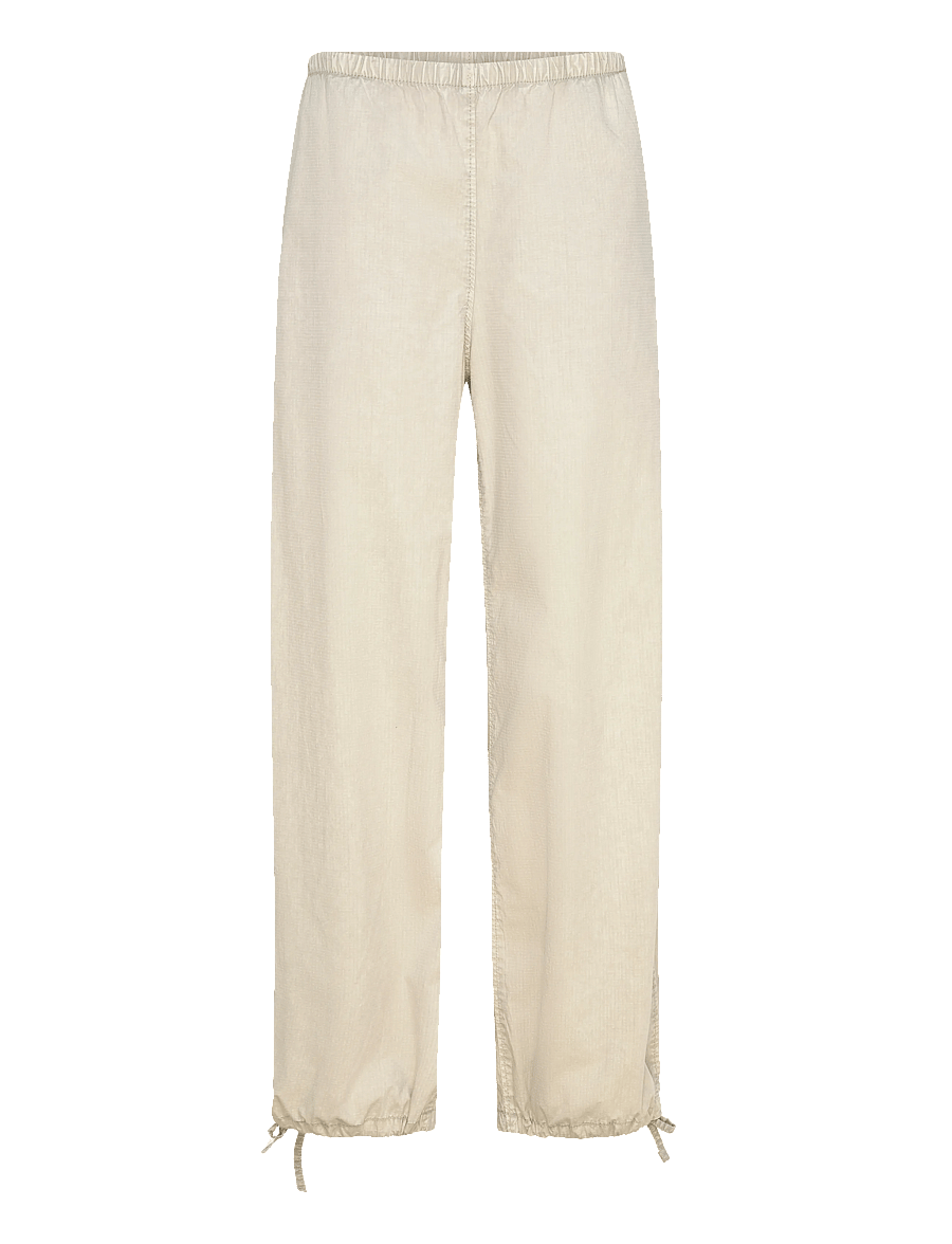 Weekday - Low Rise Pull-on Ripstop Trousers - bukser med lige ben - mole dusty light - 0