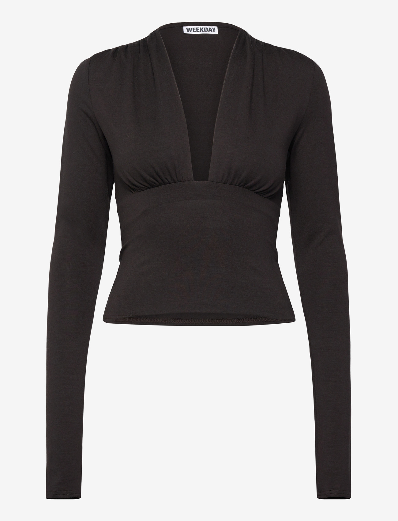 Weekday - Long Sleeve Top - långärmade toppar - dark brown - 0