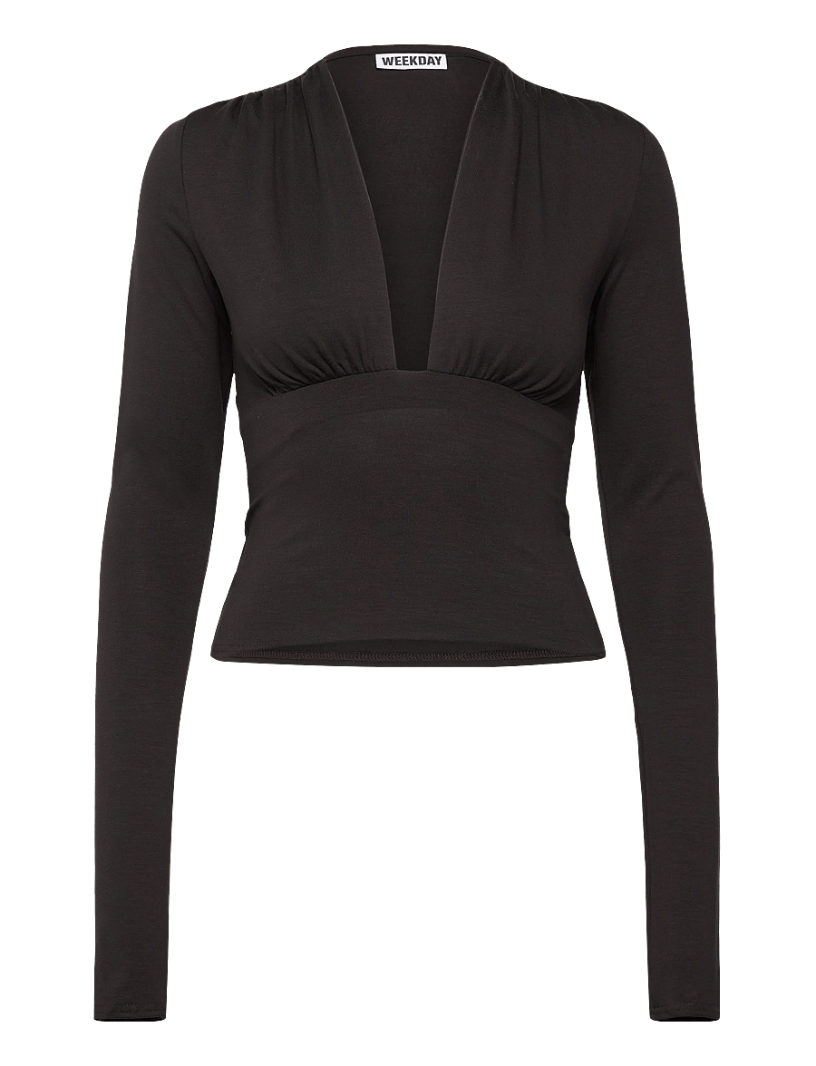 Weekday - Long Sleeve Top - pikkade varrukatega topid - dark brown - 0
