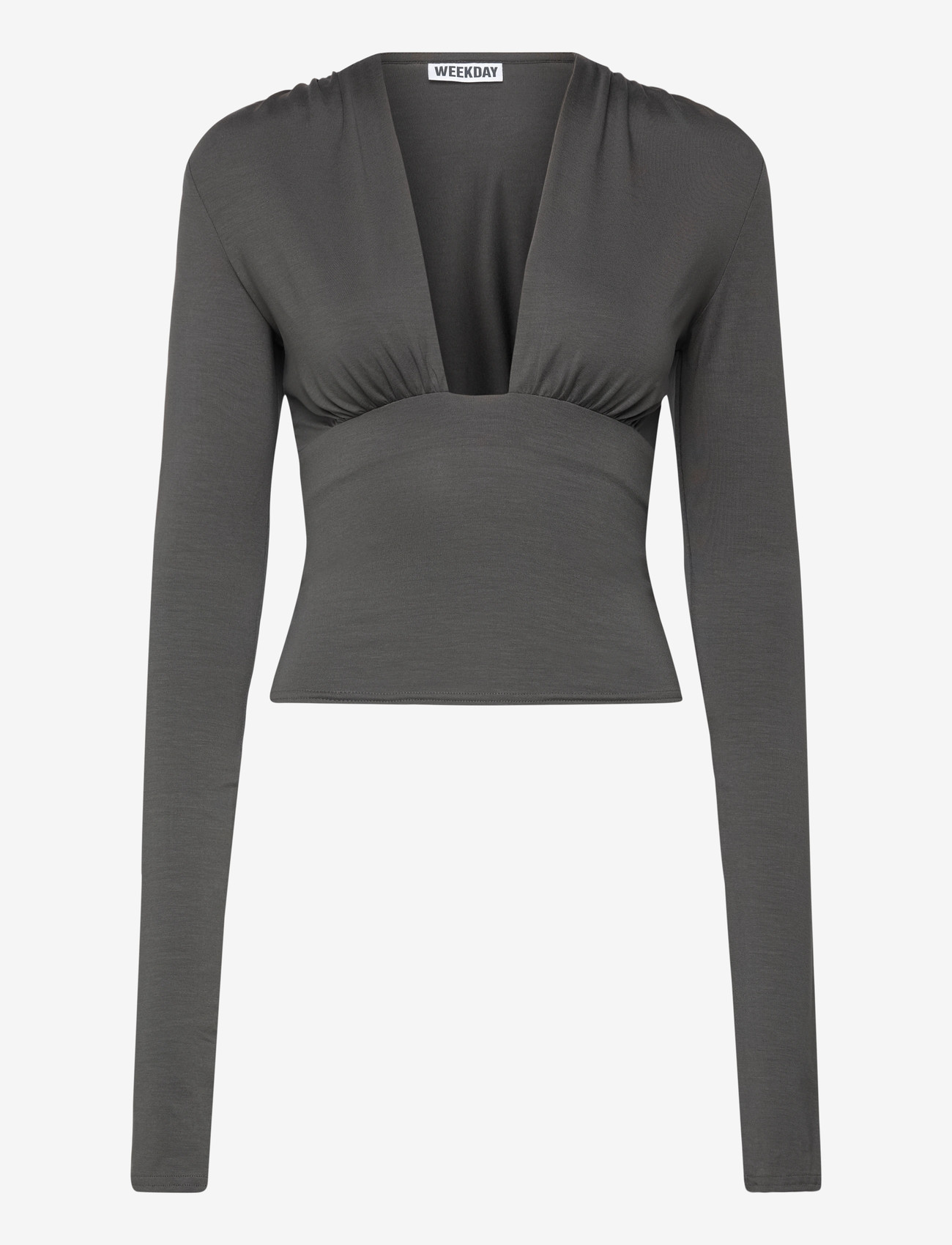 Weekday - Long Sleeve Top - long-sleeved tops - dark grey - 0