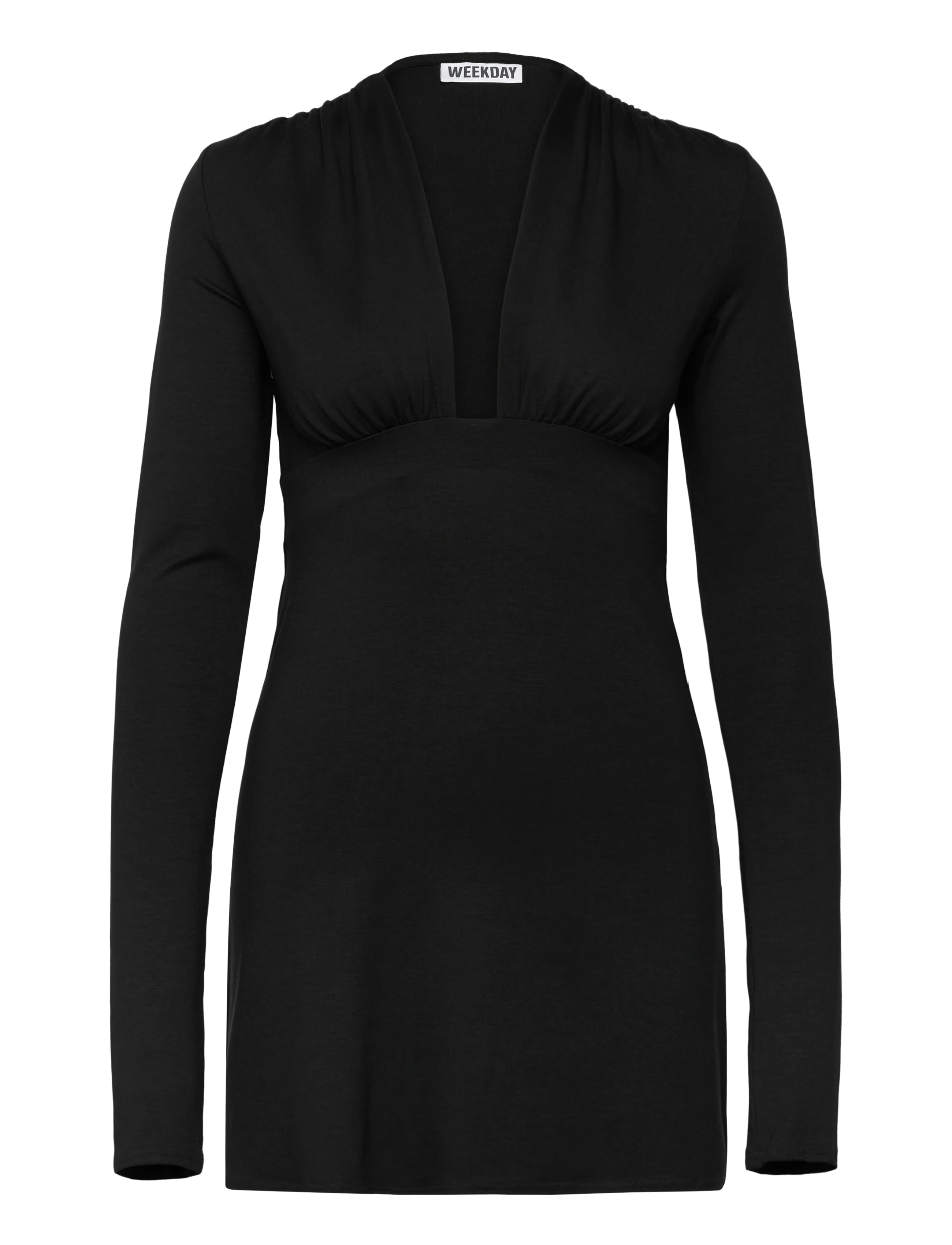 Weekday Long Sleeve Mini Dress - Kleidid - BLACK / black