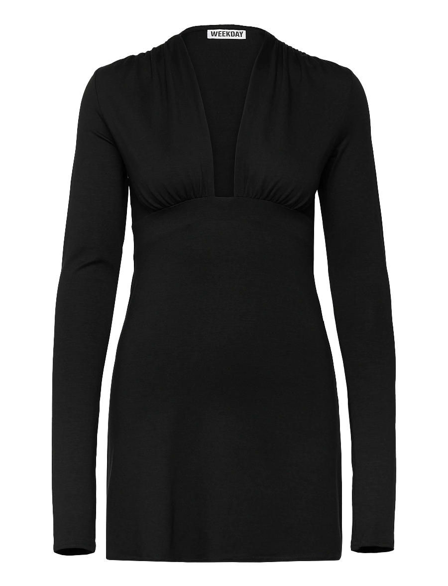 Weekday - Long Sleeve Mini Dress - liibuvad kleidid - black - 0