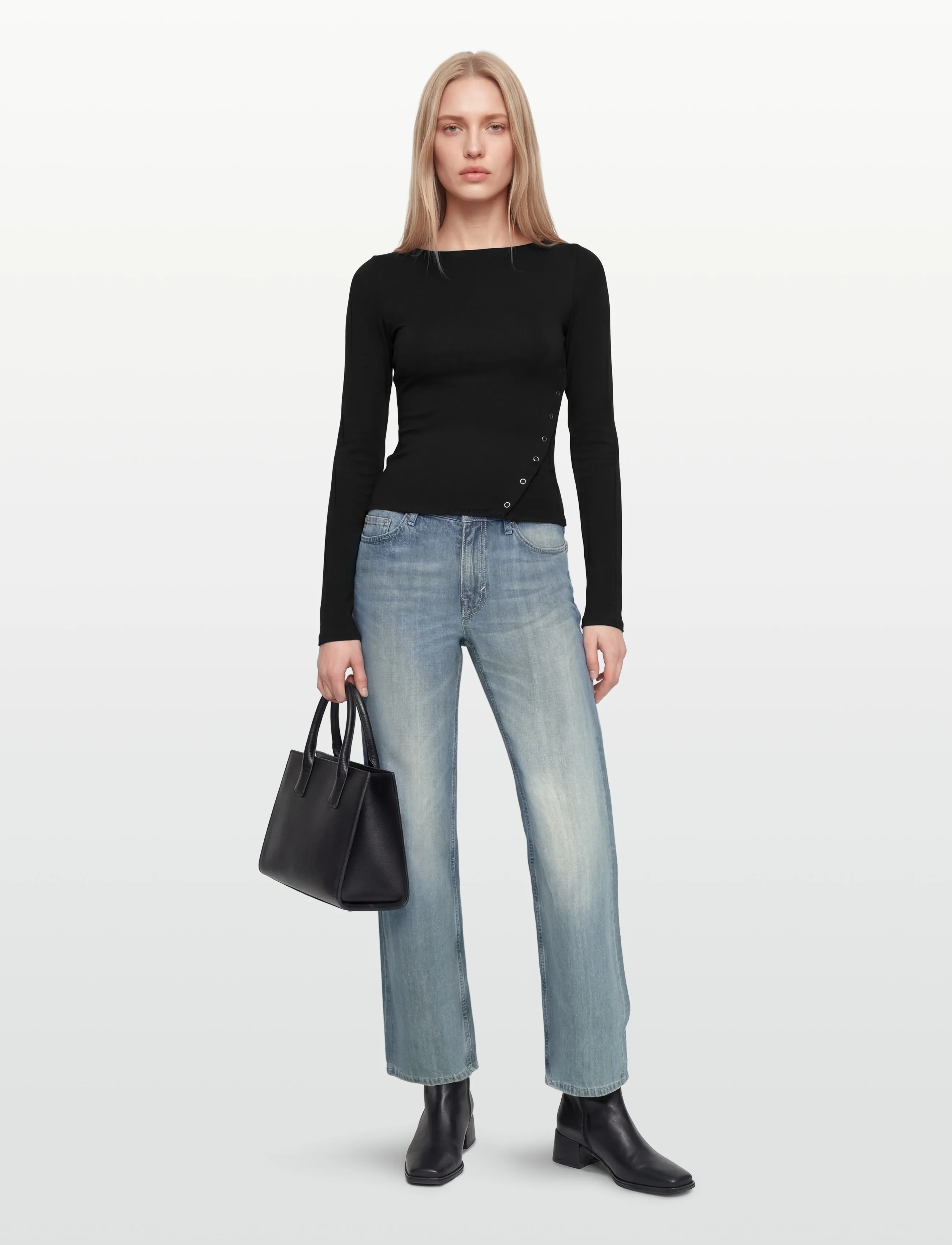 Weekday Long Sleeve Top, L, T-shirts & Oberteile, Schwarz - Long-sleeved, Frauen
