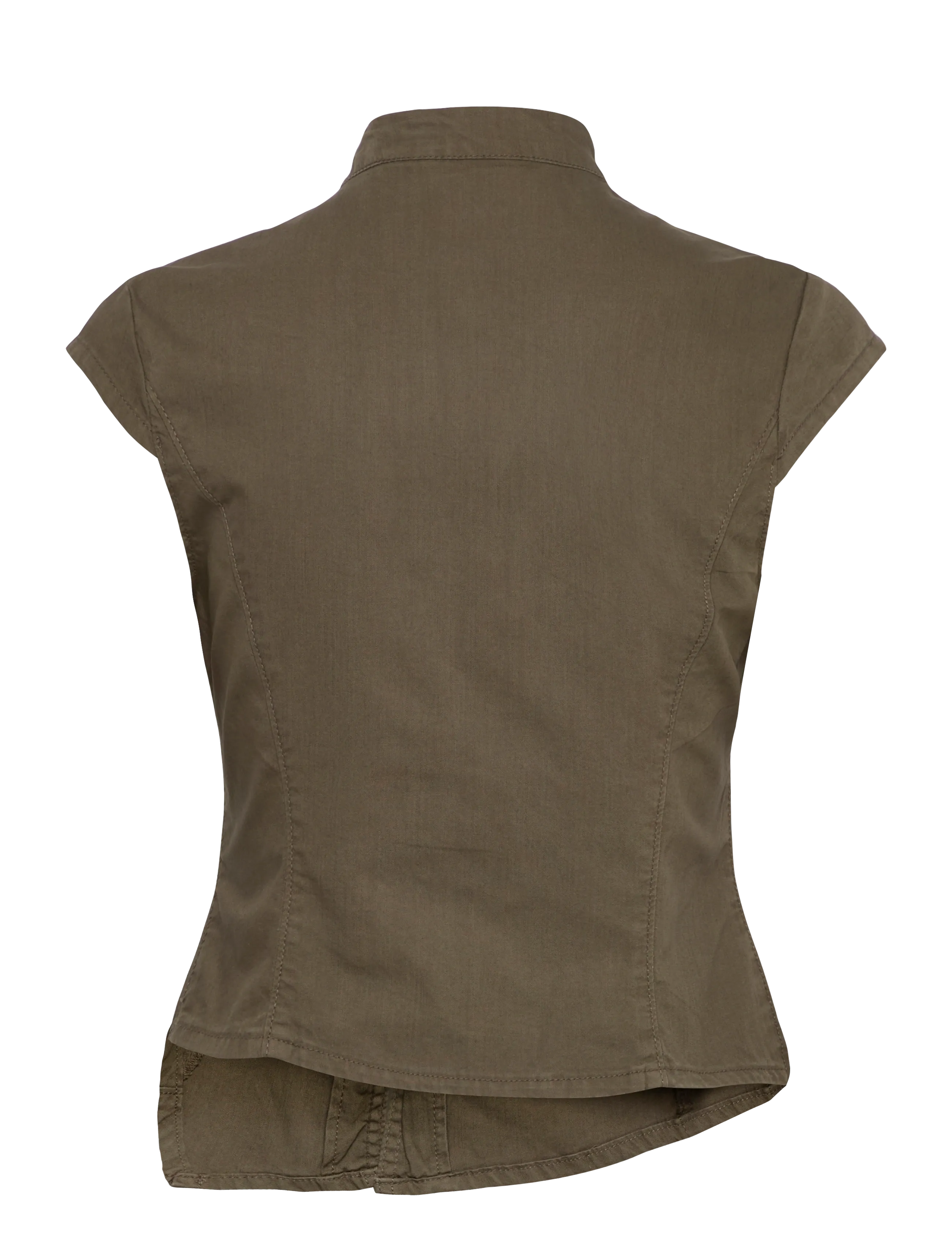 Weekday - Structured Asymmetric Cotton Top - kortærmede bluser - mole dark - 1