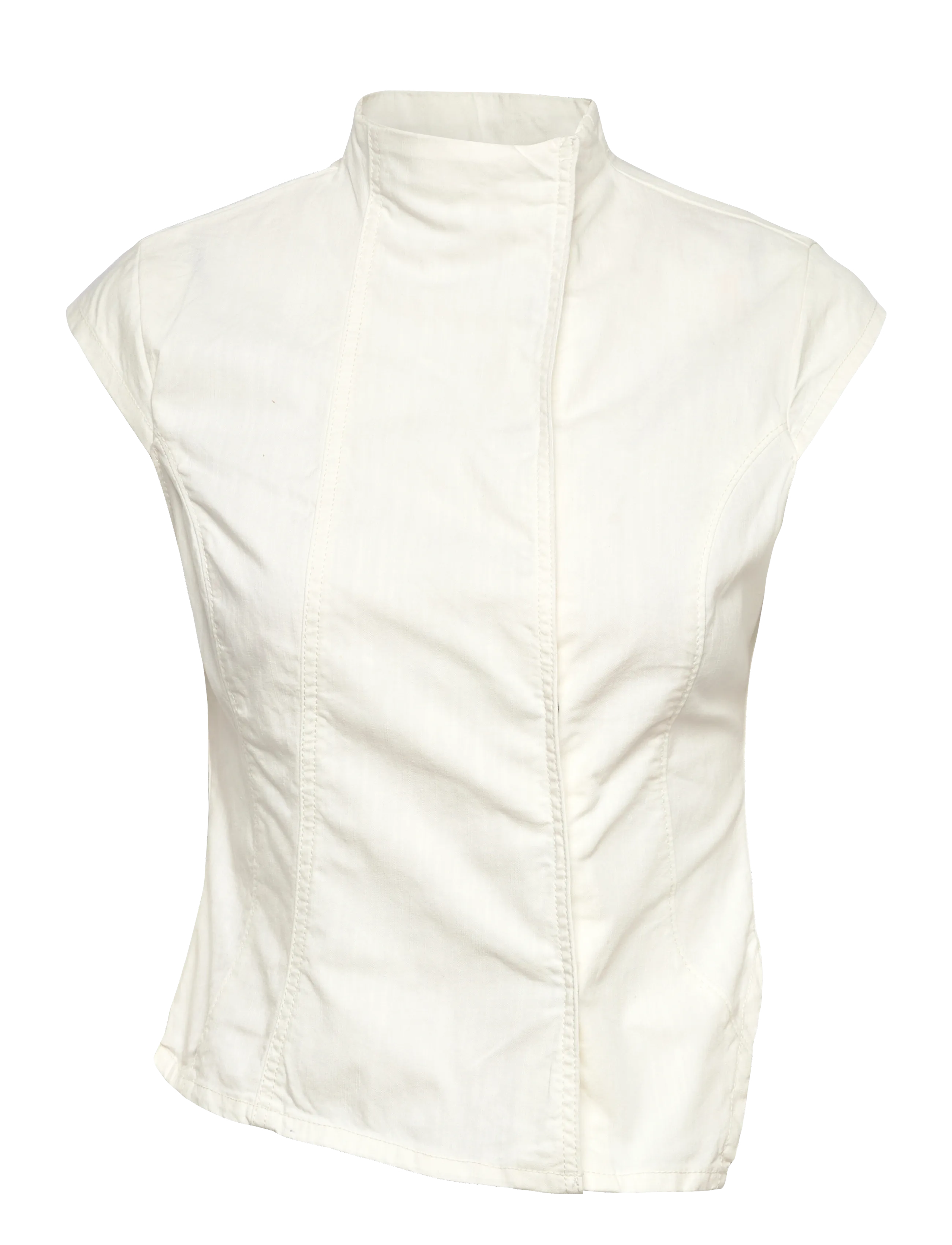 Weekday Structured Asymmetric Cotton Top, 40, White, Bluser > Kortærmede, Dame