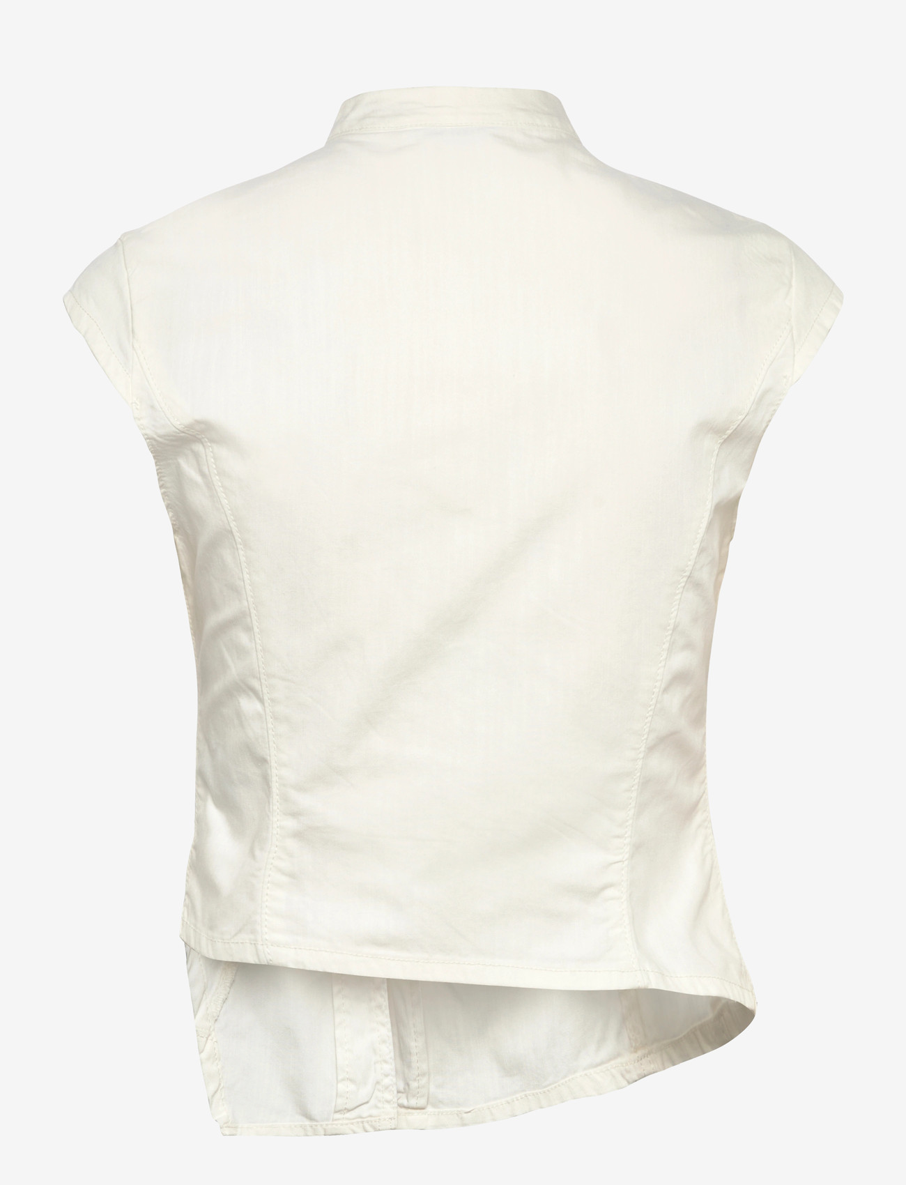 Weekday - Structured Asymmetric Cotton Top - kortærmede bluser - off white - 1