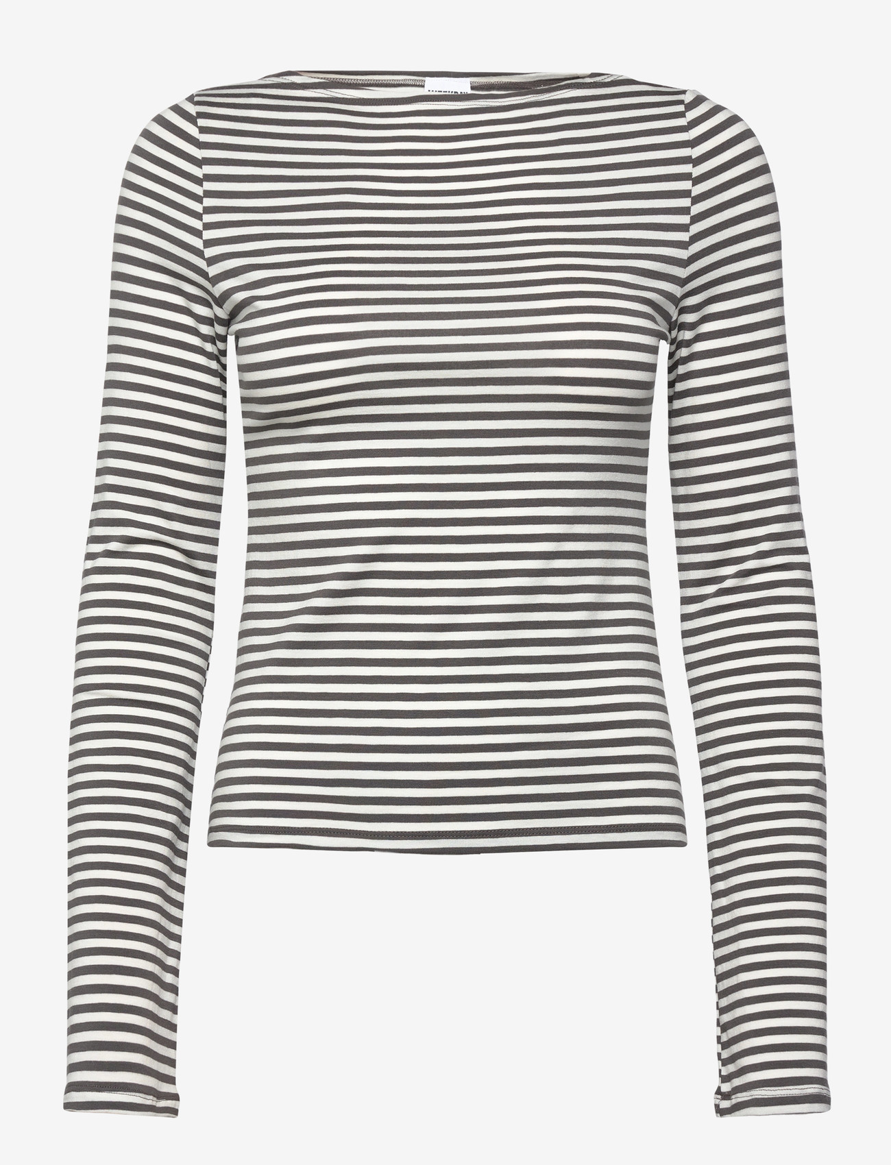 Weekday - Soft Striped Long Sleeve Top - t-shirts met lange mouwen - white - 0