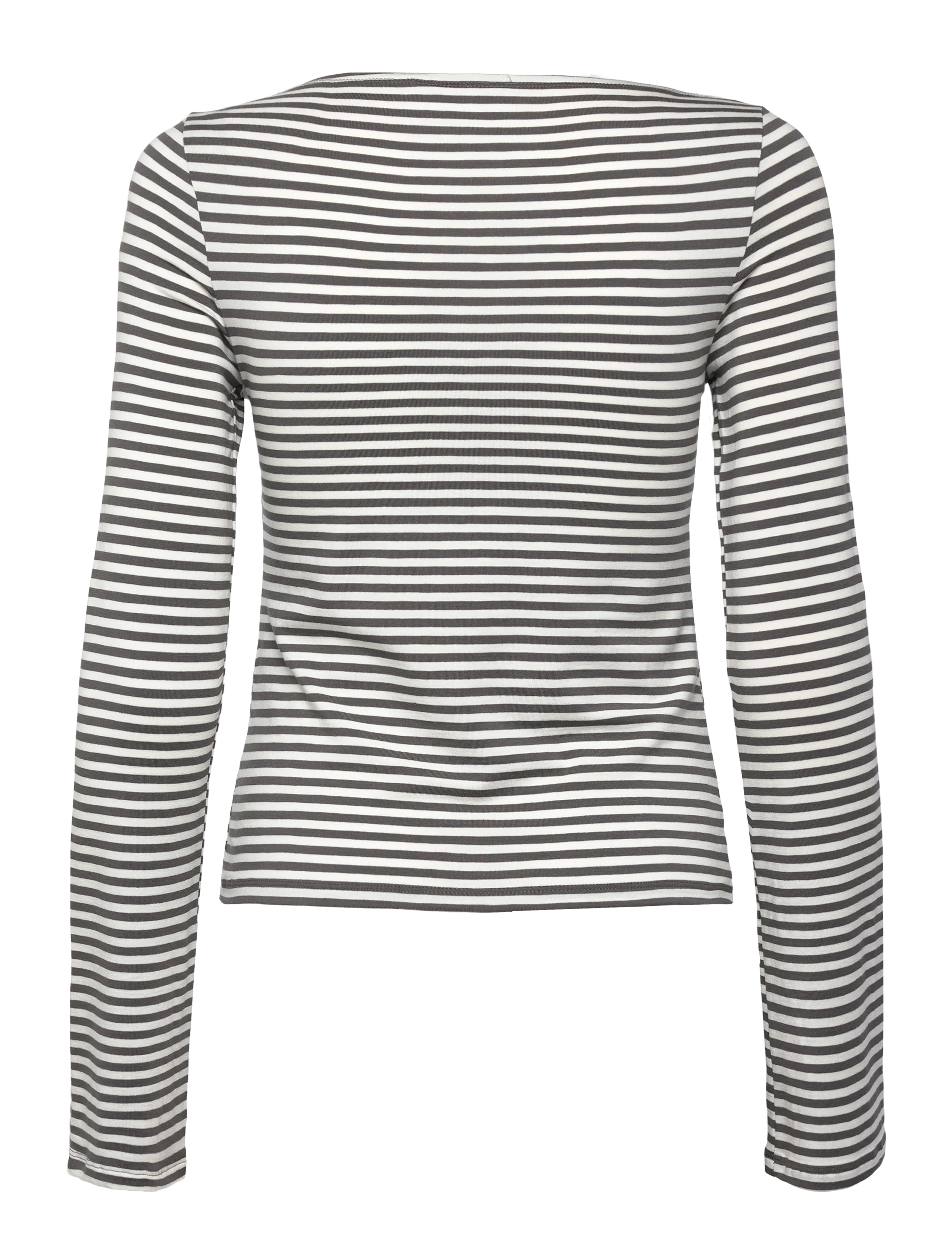 Weekday - Soft Striped Long Sleeve Top - pitkähihaiset paidat - white - 1