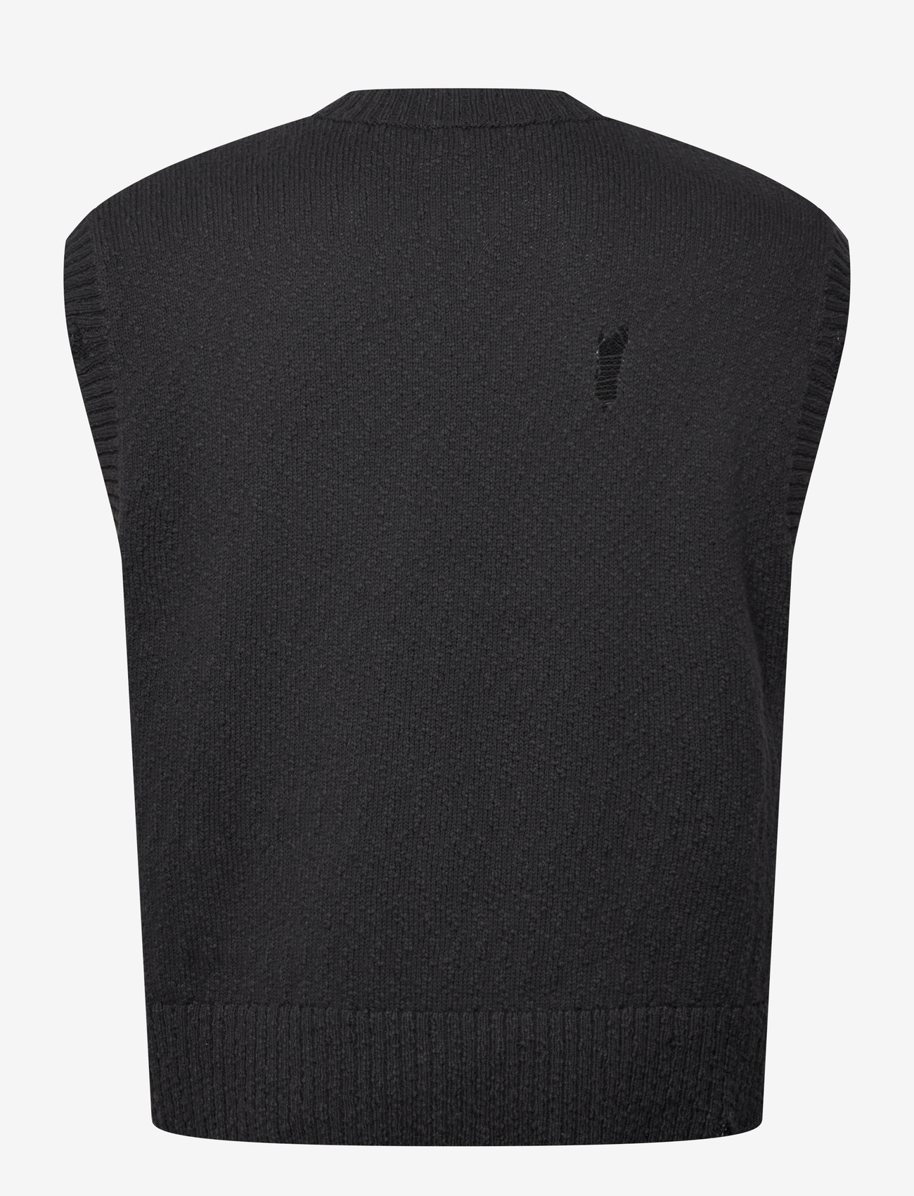 Weekday - Relaxed Distressed Knitted Vest - kootud vestid - black - 1