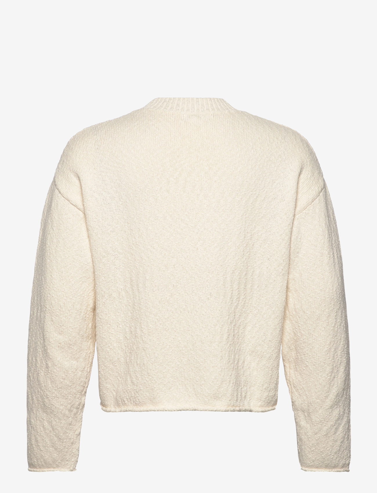 Weekday - Relaxed Knitted Cotton Sweater - rundhalsad - white - 1