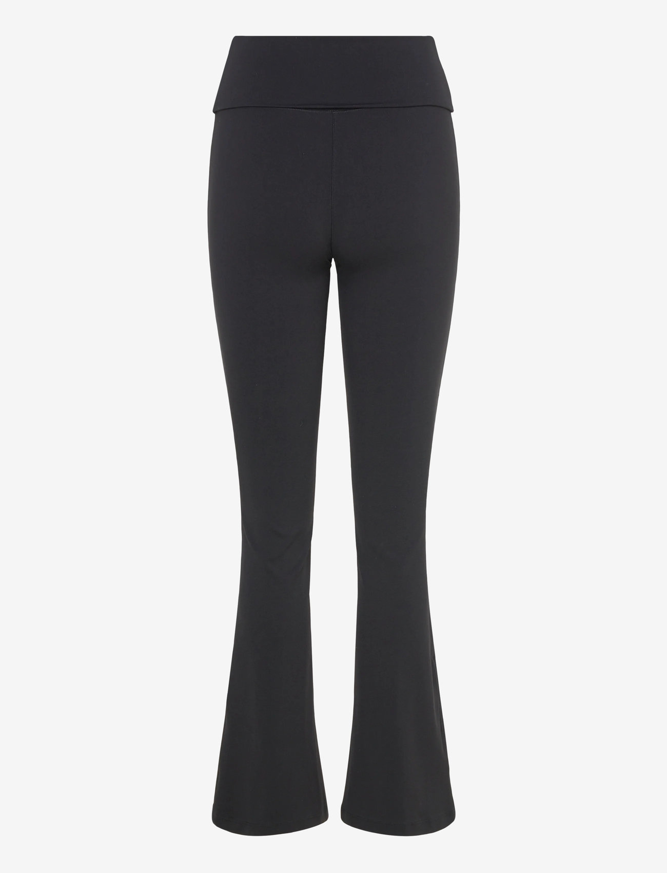 Weekday - Folded Waist Flared Yoga Tights - tights - black - 1