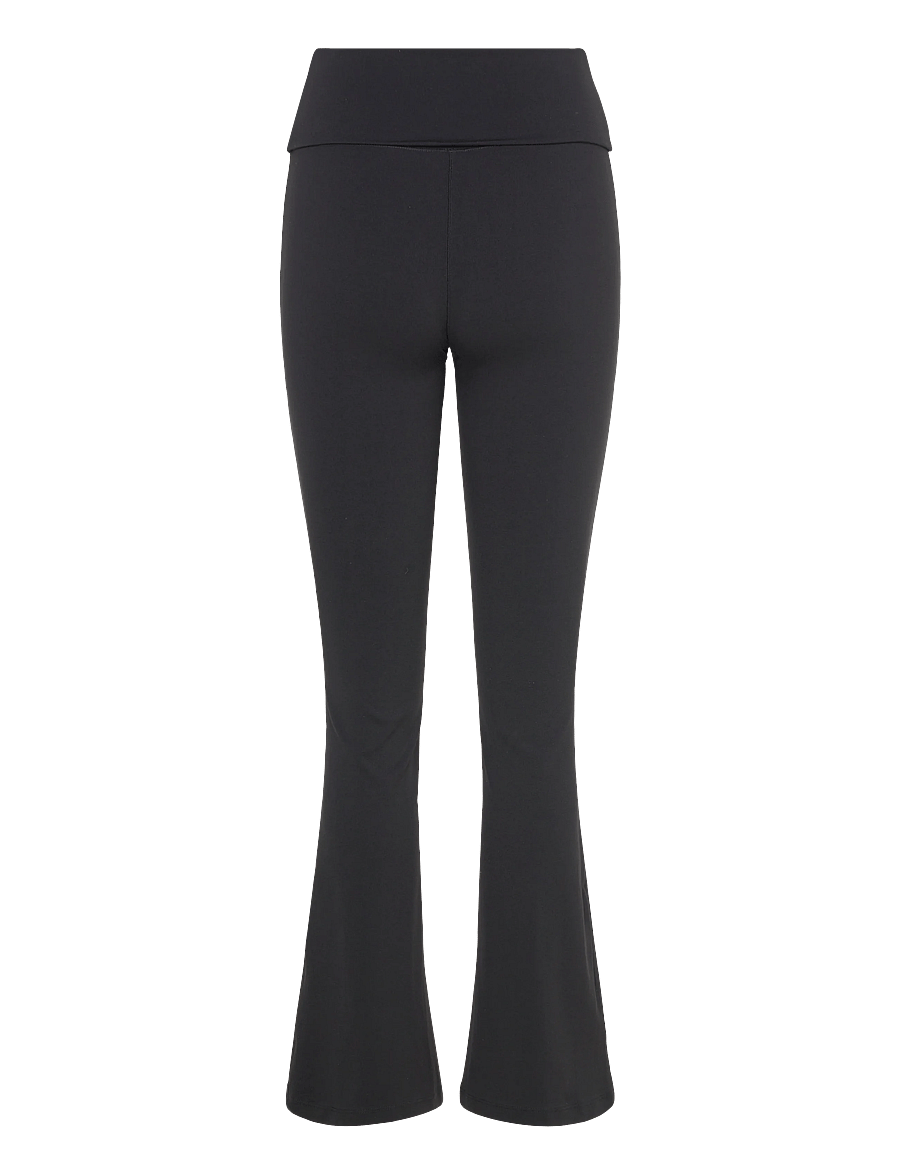 Weekday - Folded Waist Flared Yoga Tights - legginsy do ćwiczeń - black - 2