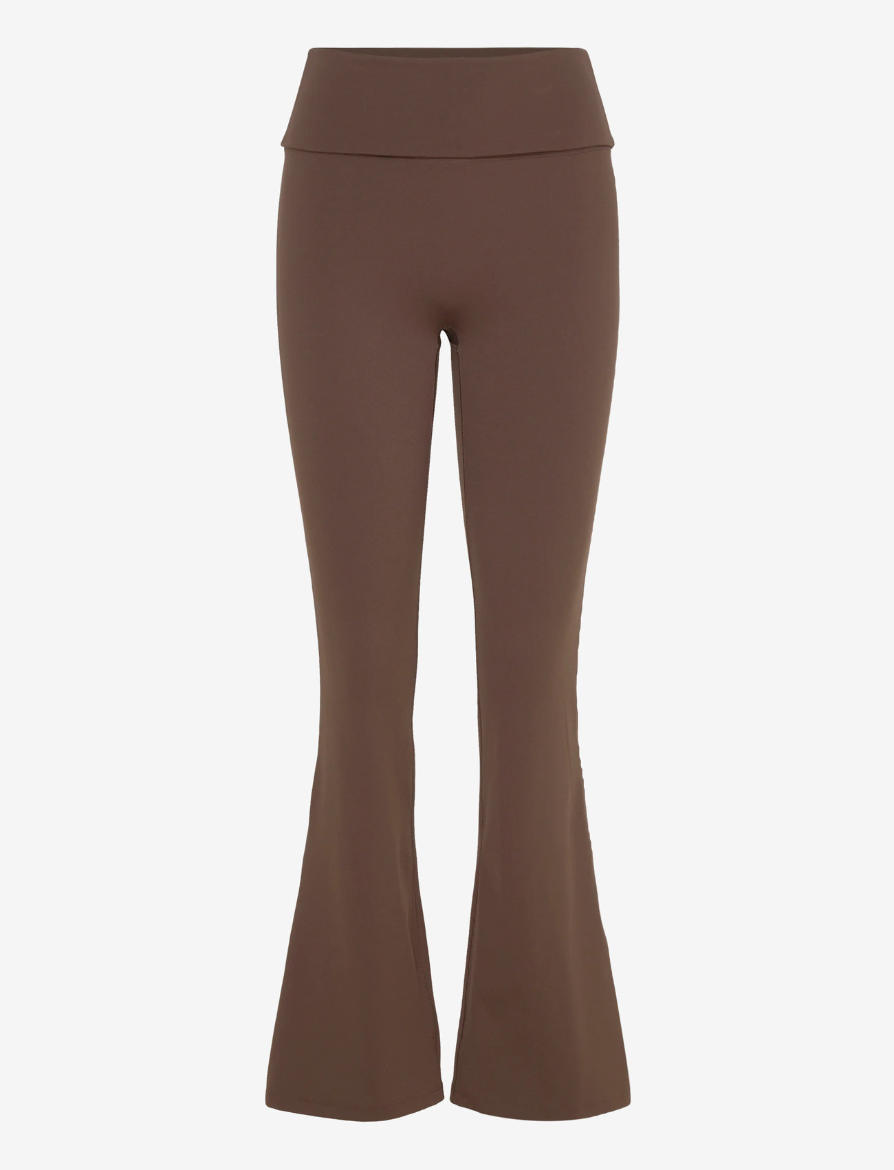Weekday - Folded Waist Flared Yoga Tights - trainingstights - dark brown - 0