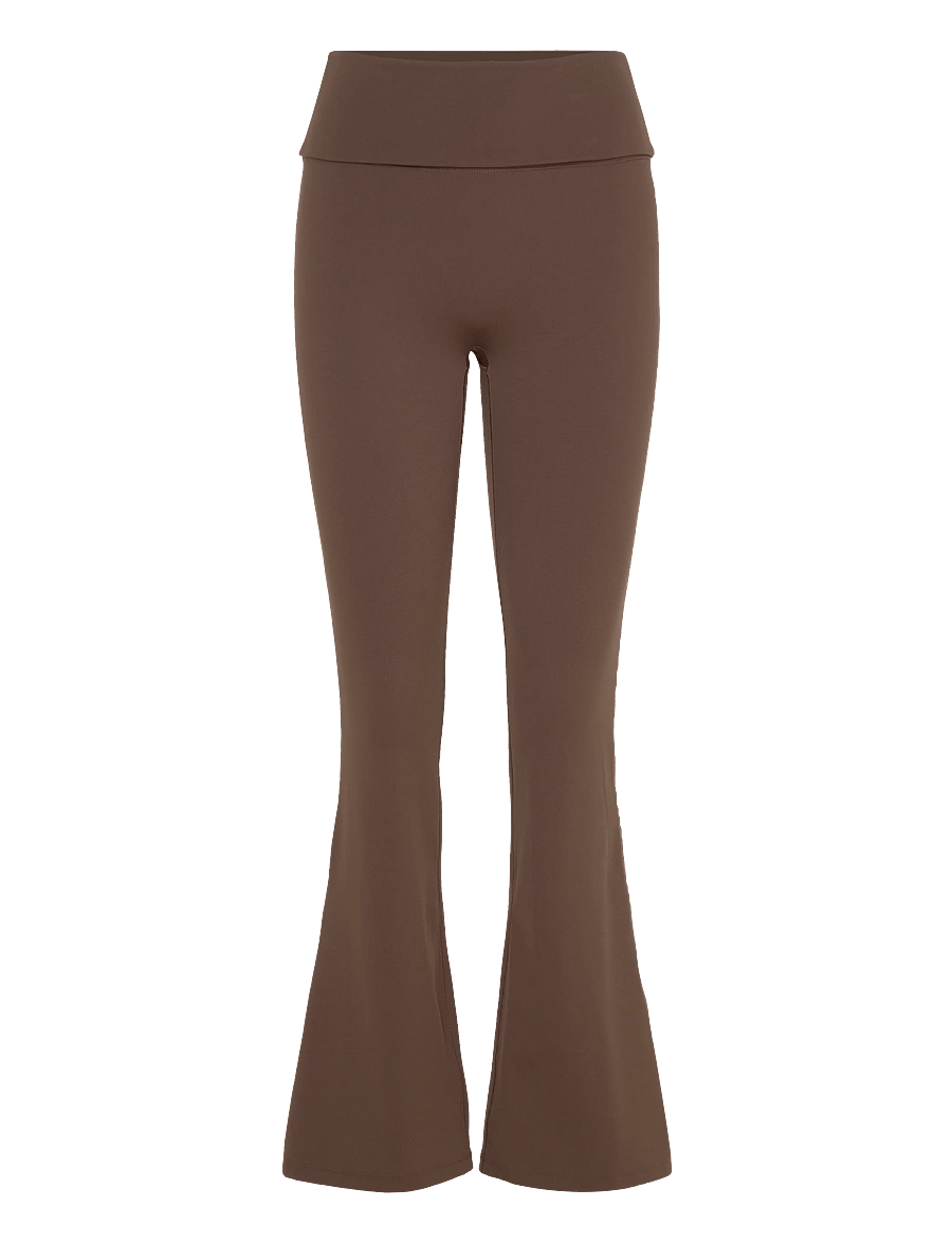 Weekday - Folded Waist Flared Yoga Tights - training tights - dark brown - 1