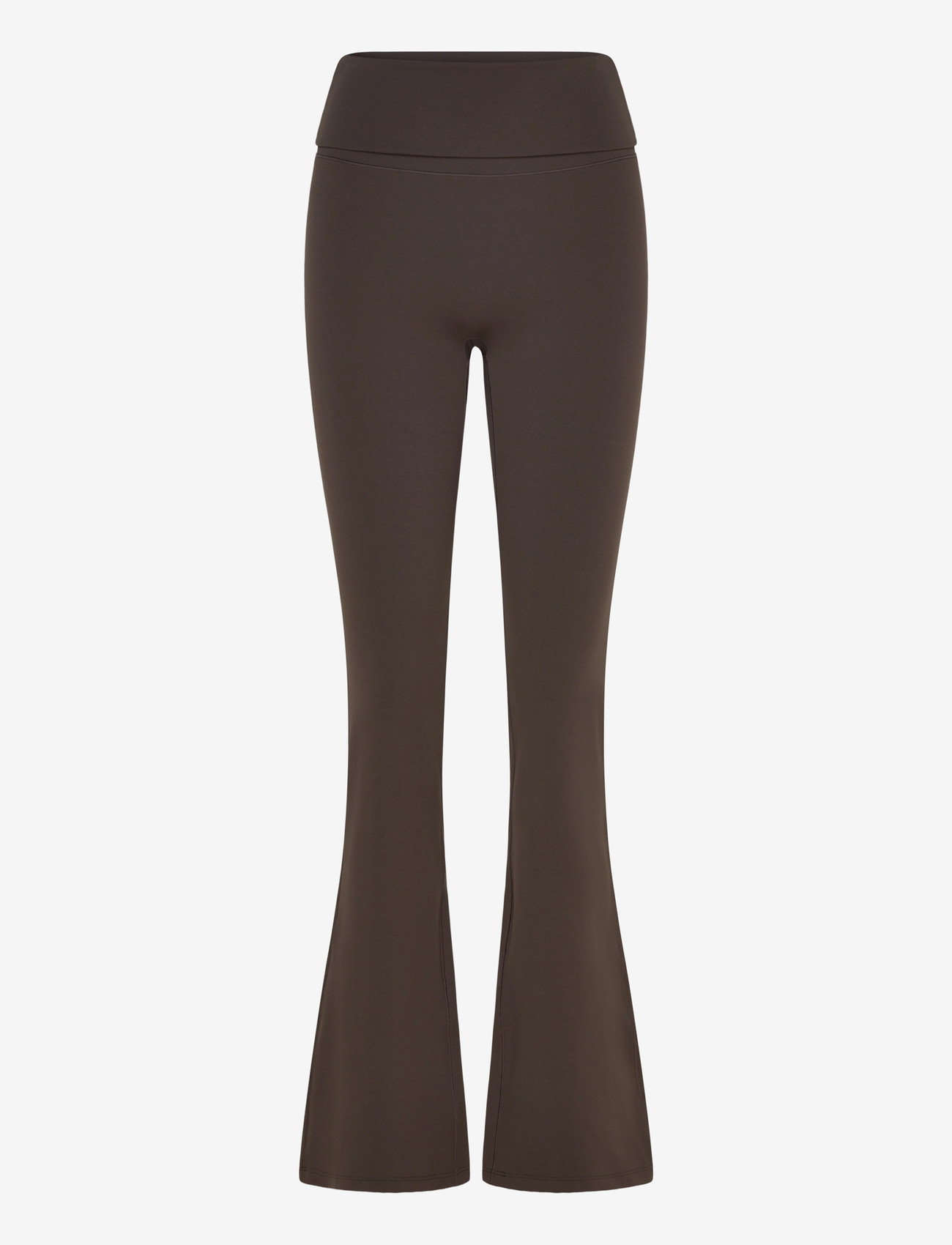 Weekday - Folded Waist Flared Yoga Tights - collants d'entraînement - dark brown - 0