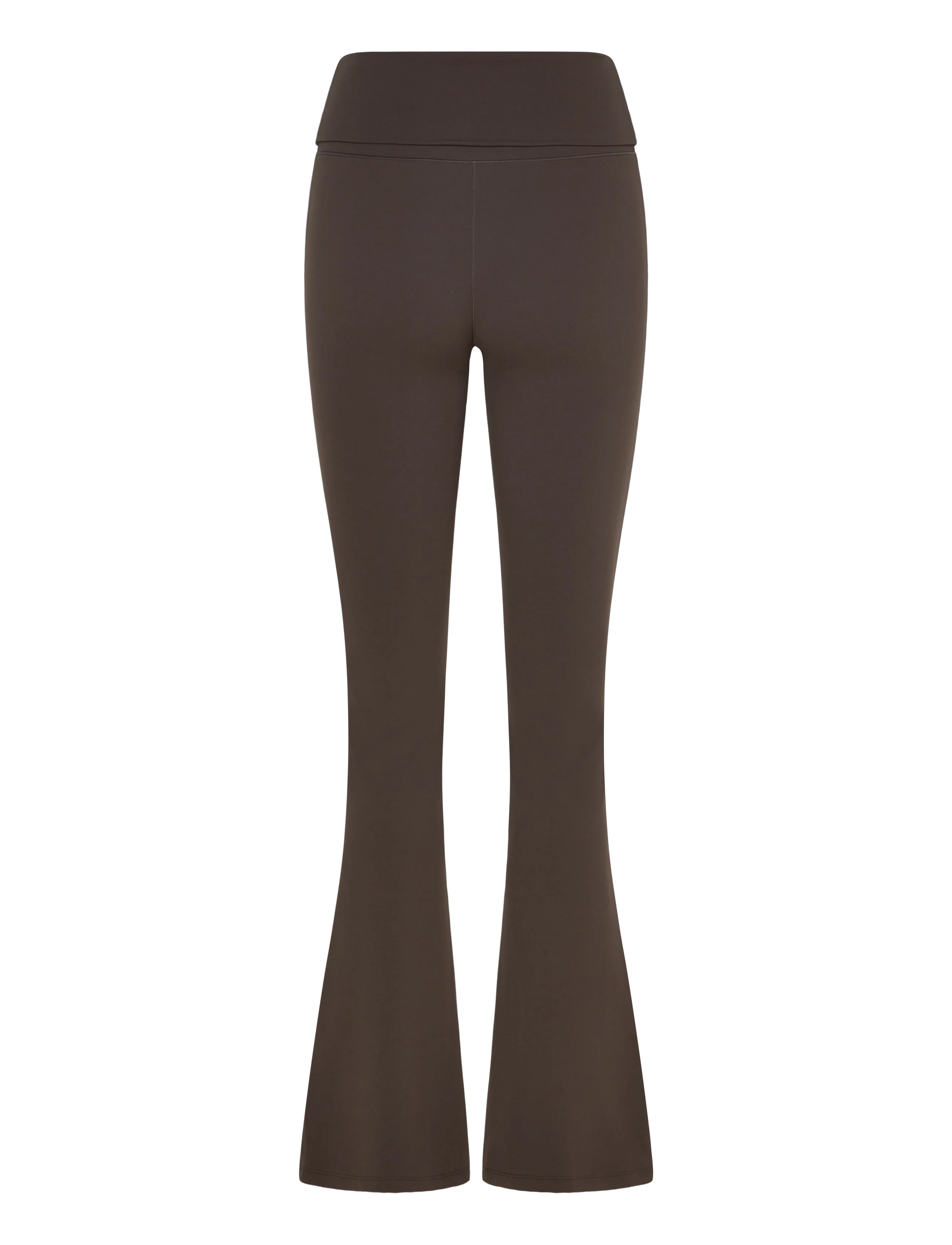 Weekday - Folded Waist Flared Yoga Tights - volle länge - dark brown - 1