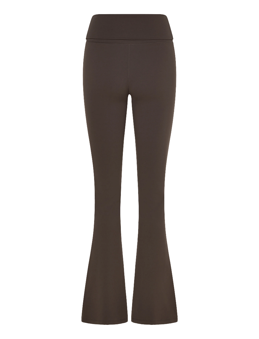 Weekday - Folded Waist Flared Yoga Tights - fuld længde - dark brown - 1