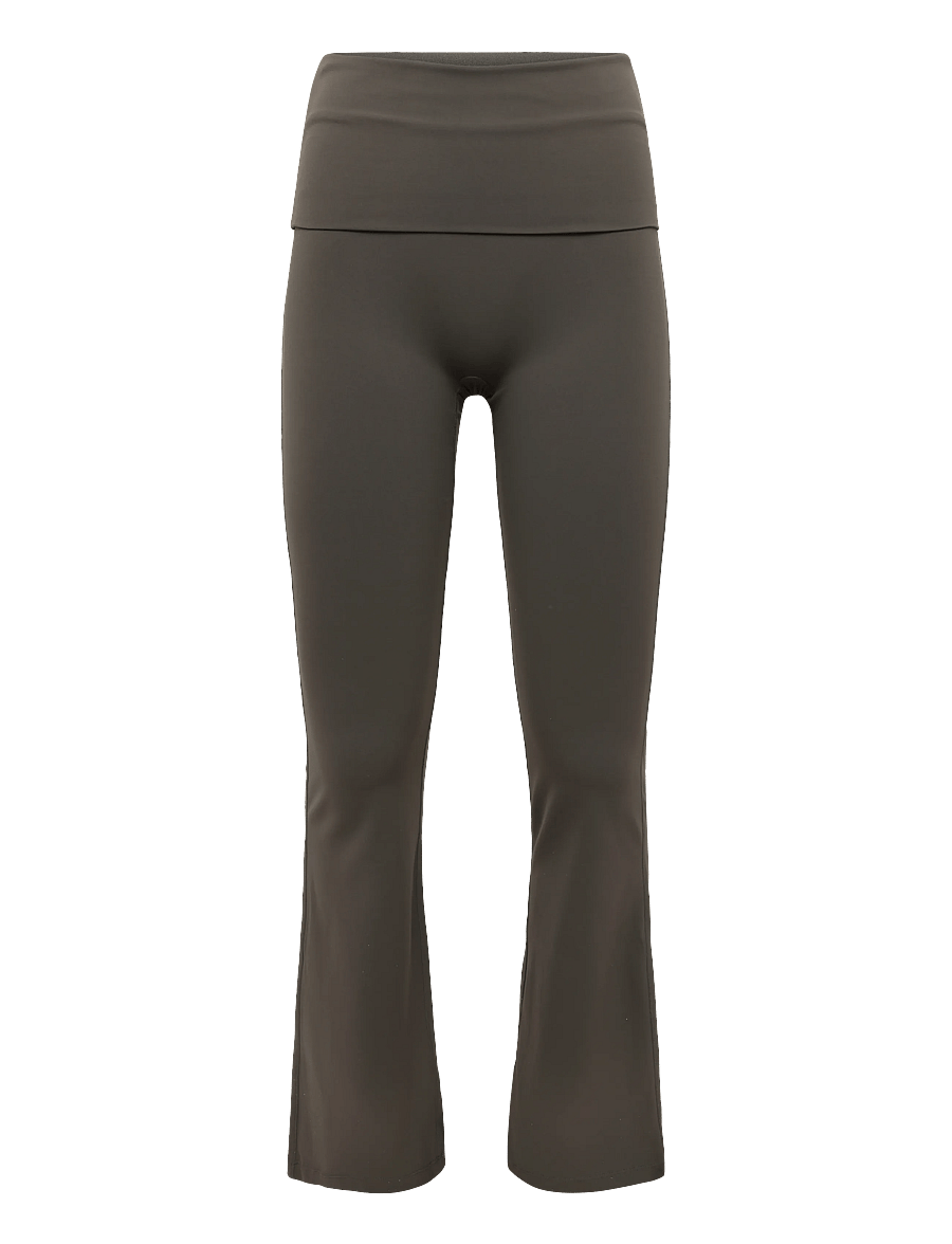 Weekday - Folded Waist Flared Yoga Tights - training tights - dark brown - 0