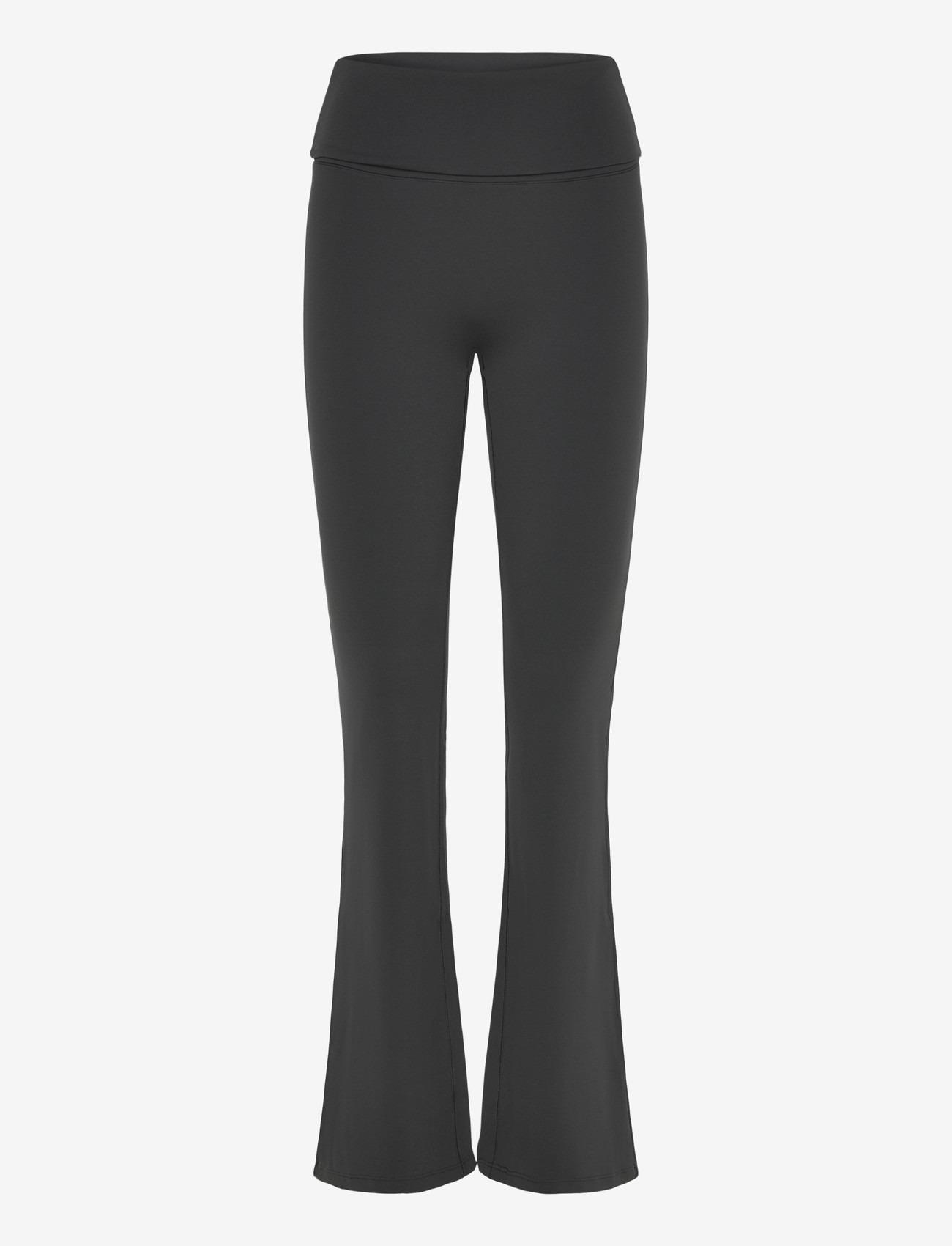 Weekday - Folded Waist Flared Yoga Tights - træningstights - dark grey - 0