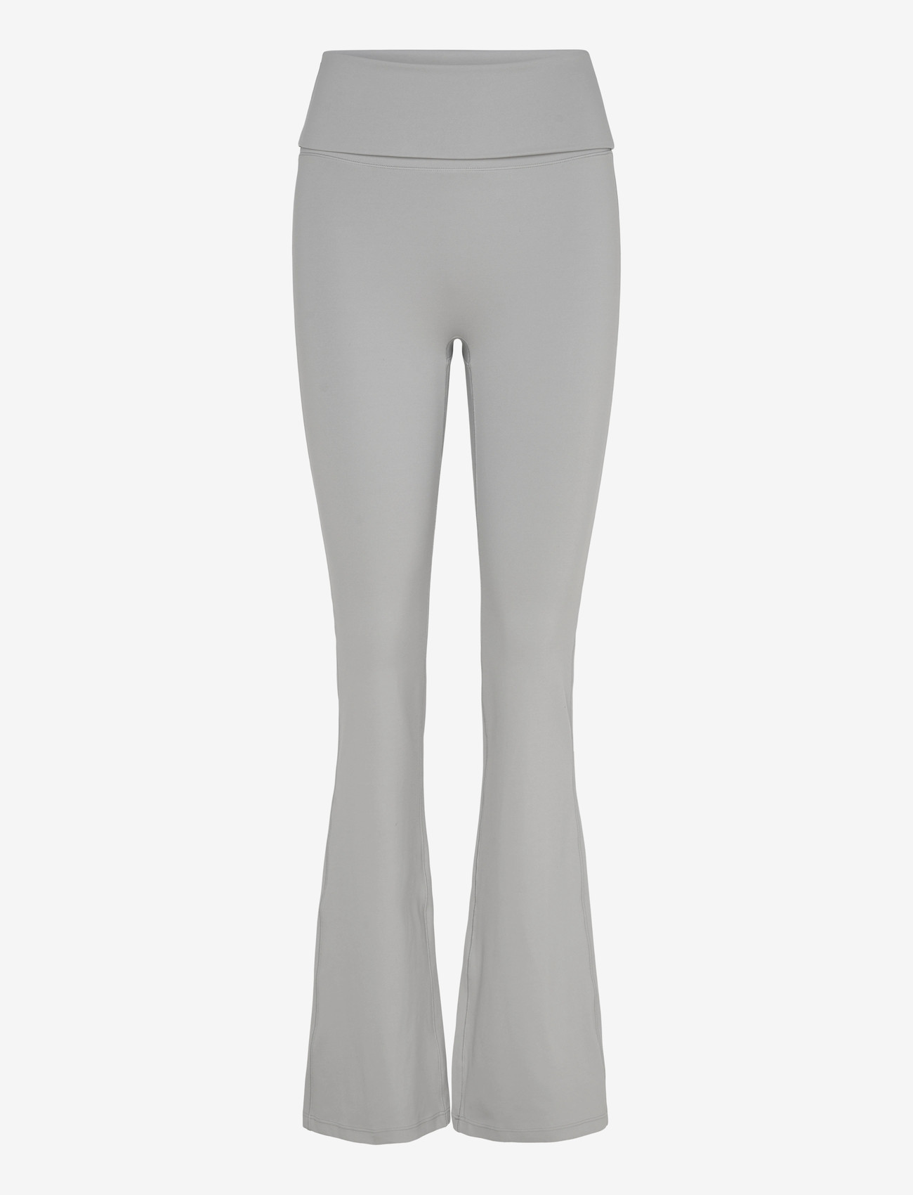 Weekday - Folded Waist Flared Yoga Tights - tights - light grey - 0
