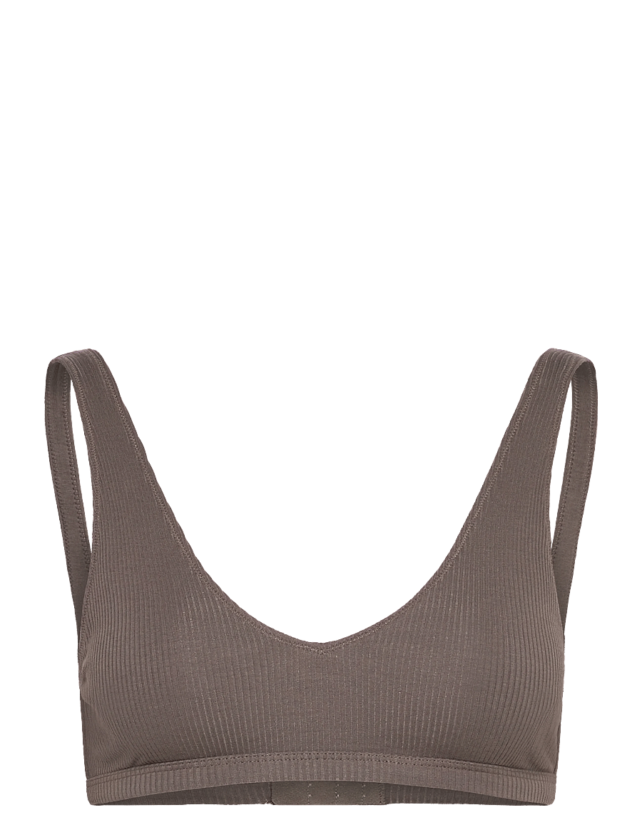 Weekday - Plunge Rib Soft Bra - bh'er uden bøjle - dark mole - 0