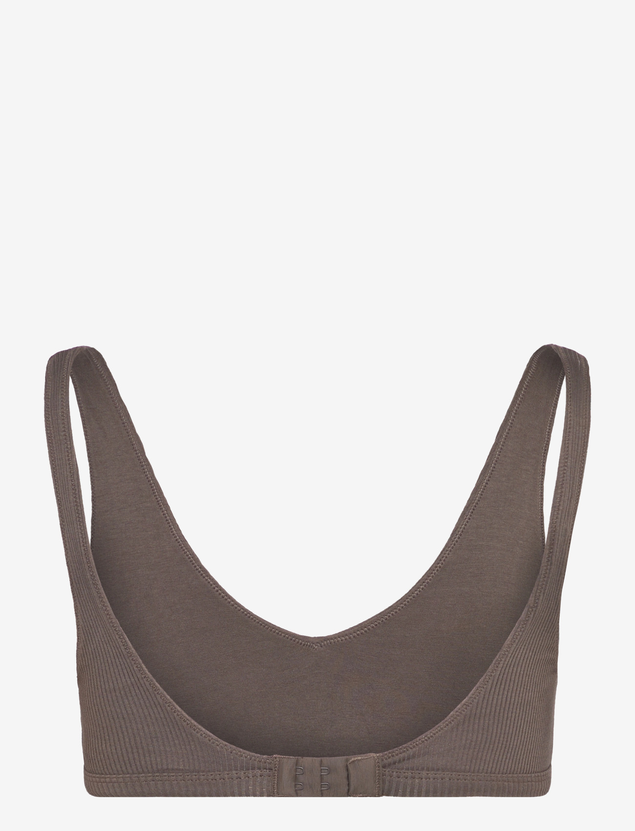 Weekday - Plunge Rib Soft Bra - tugikaarteta rinnahoidjad - dark mole - 1