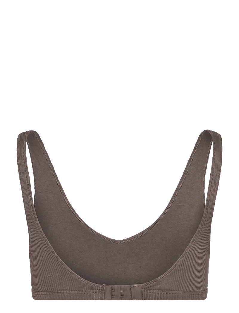 Weekday - Plunge Rib Soft Bra - tugikaarteta rinnahoidjad - dark mole - 1