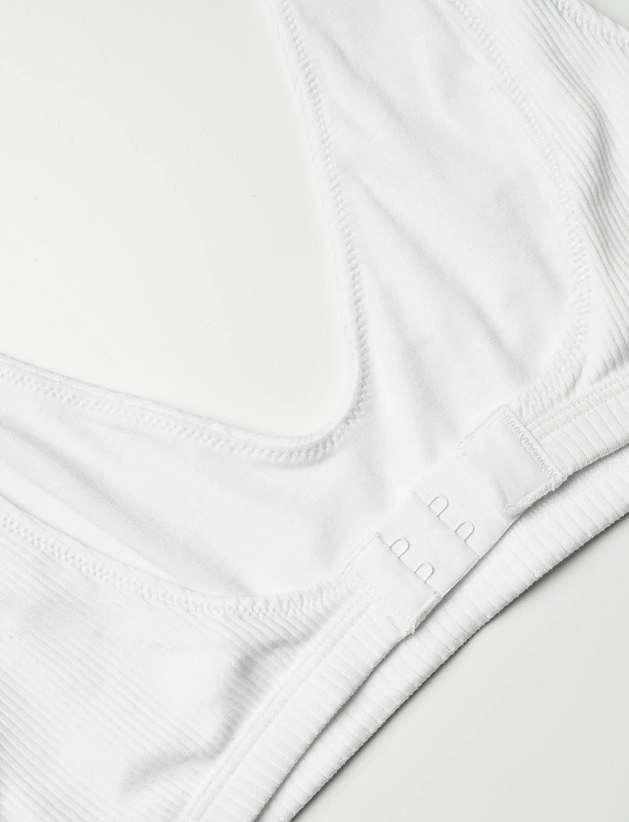 Weekday - Plunge Rib Soft Bra - bh'er uden bøjle - white - 2