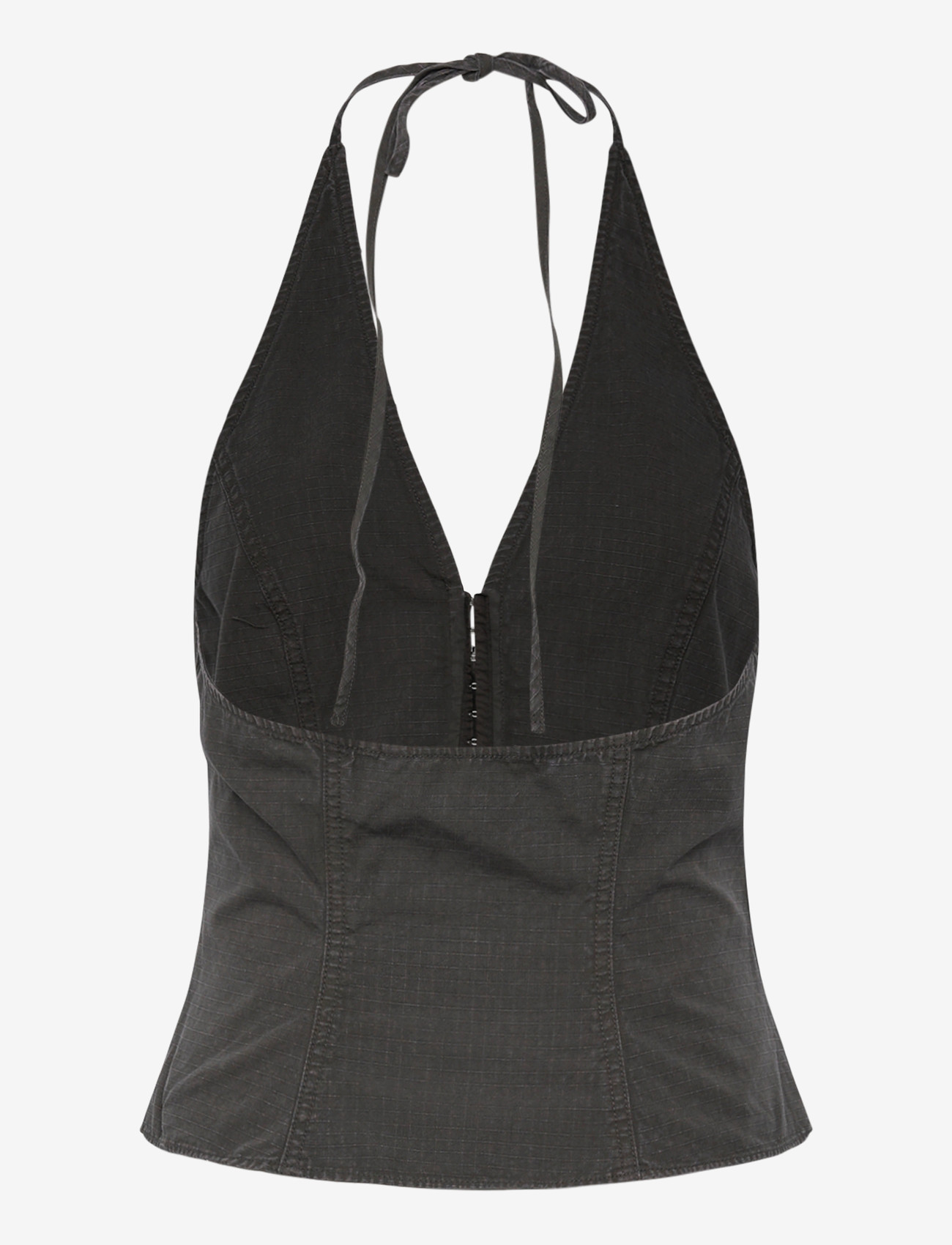 Weekday - Clean Halterneck Top - crop tops - dark grey - 1