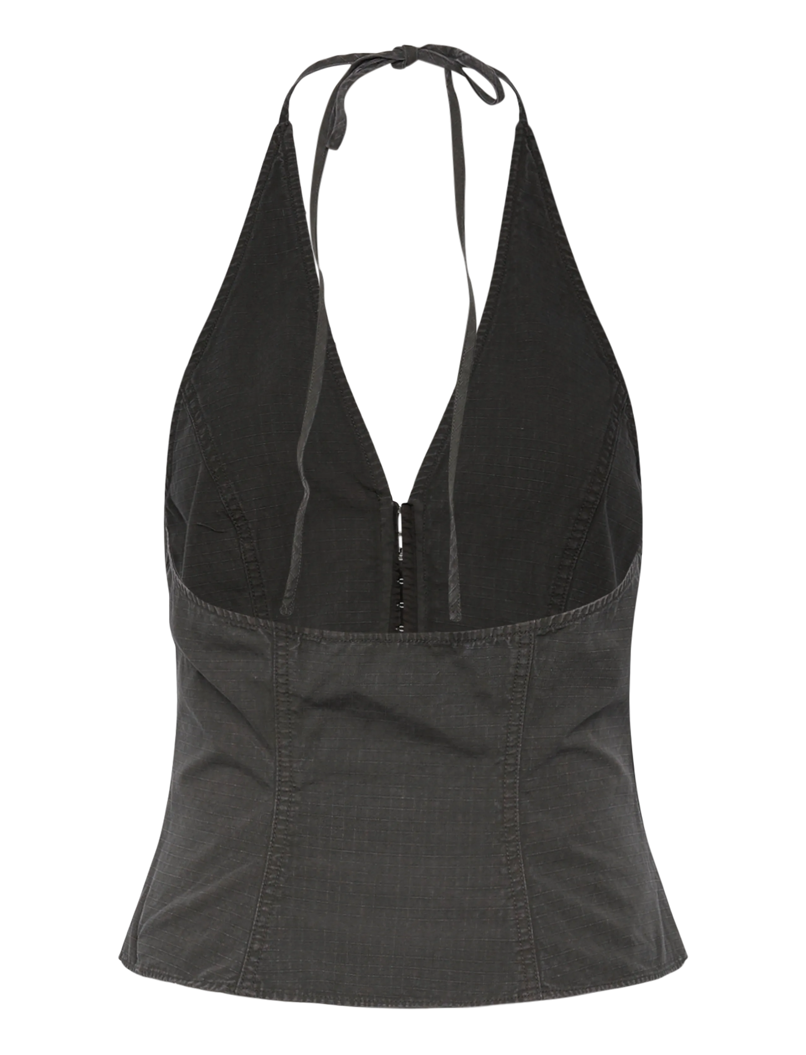 Weekday - Clean Halterneck Top - nabapluusid - dark grey - 1