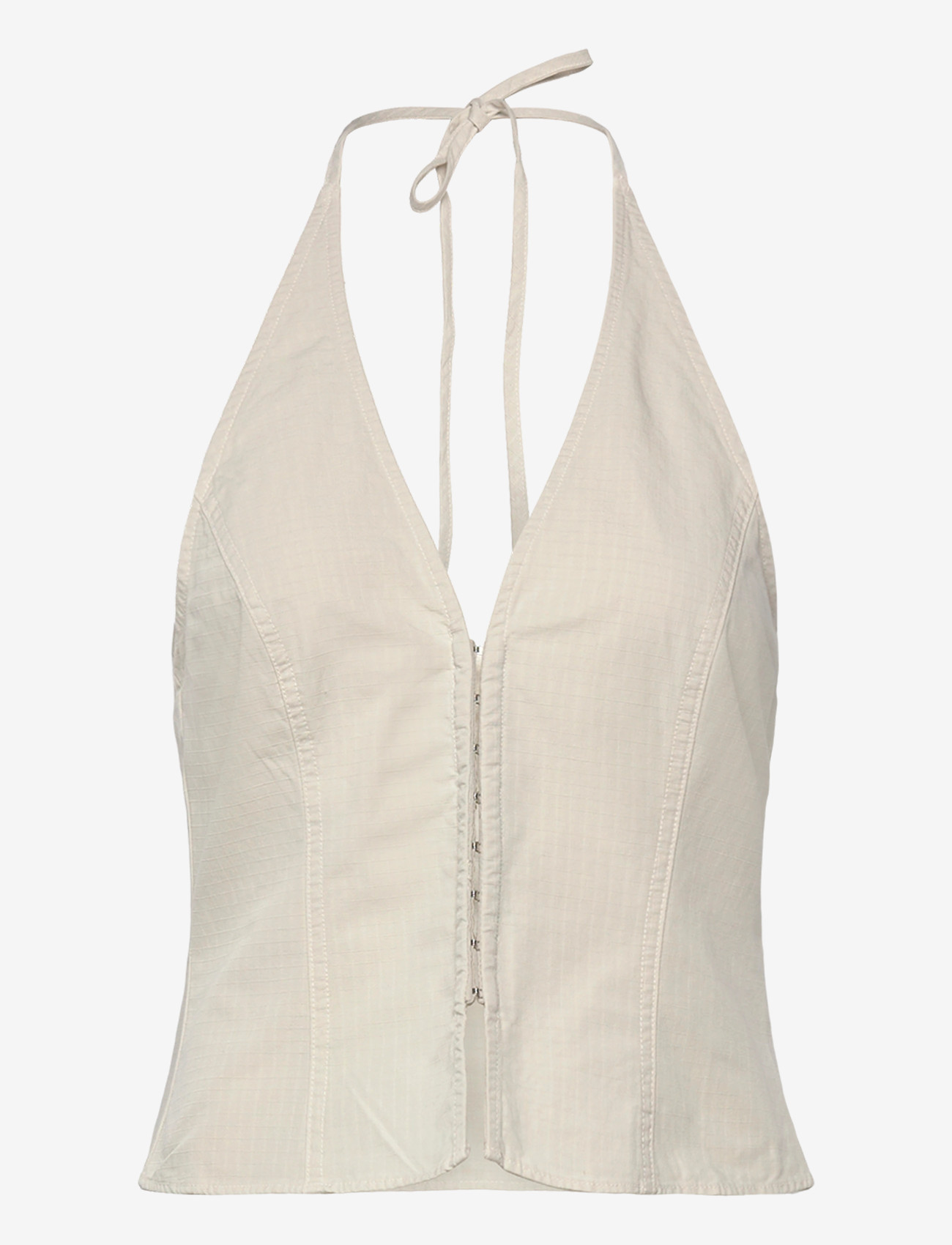 Weekday - Clean Halterneck Top - crop tops - off white - 0