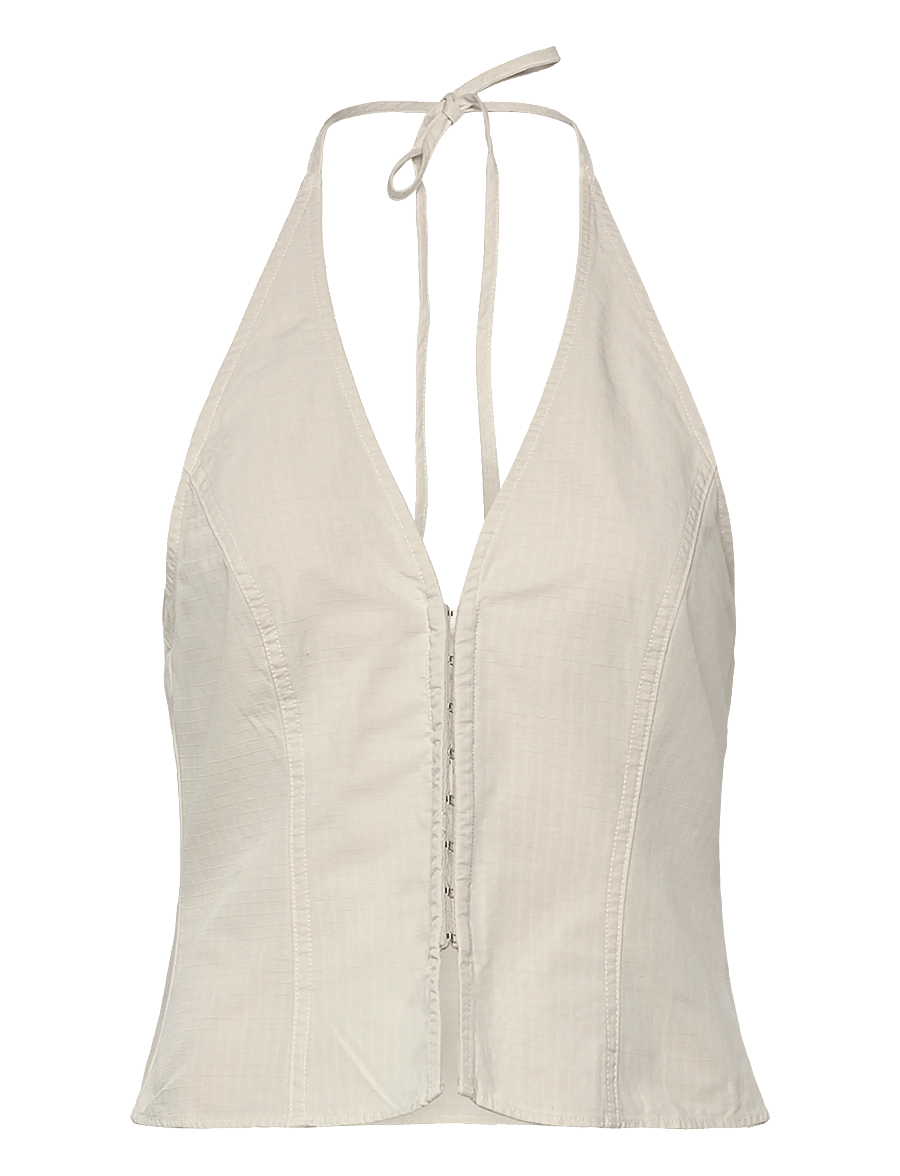 Weekday - Clean Halterneck Top - crop tops - off white - 0