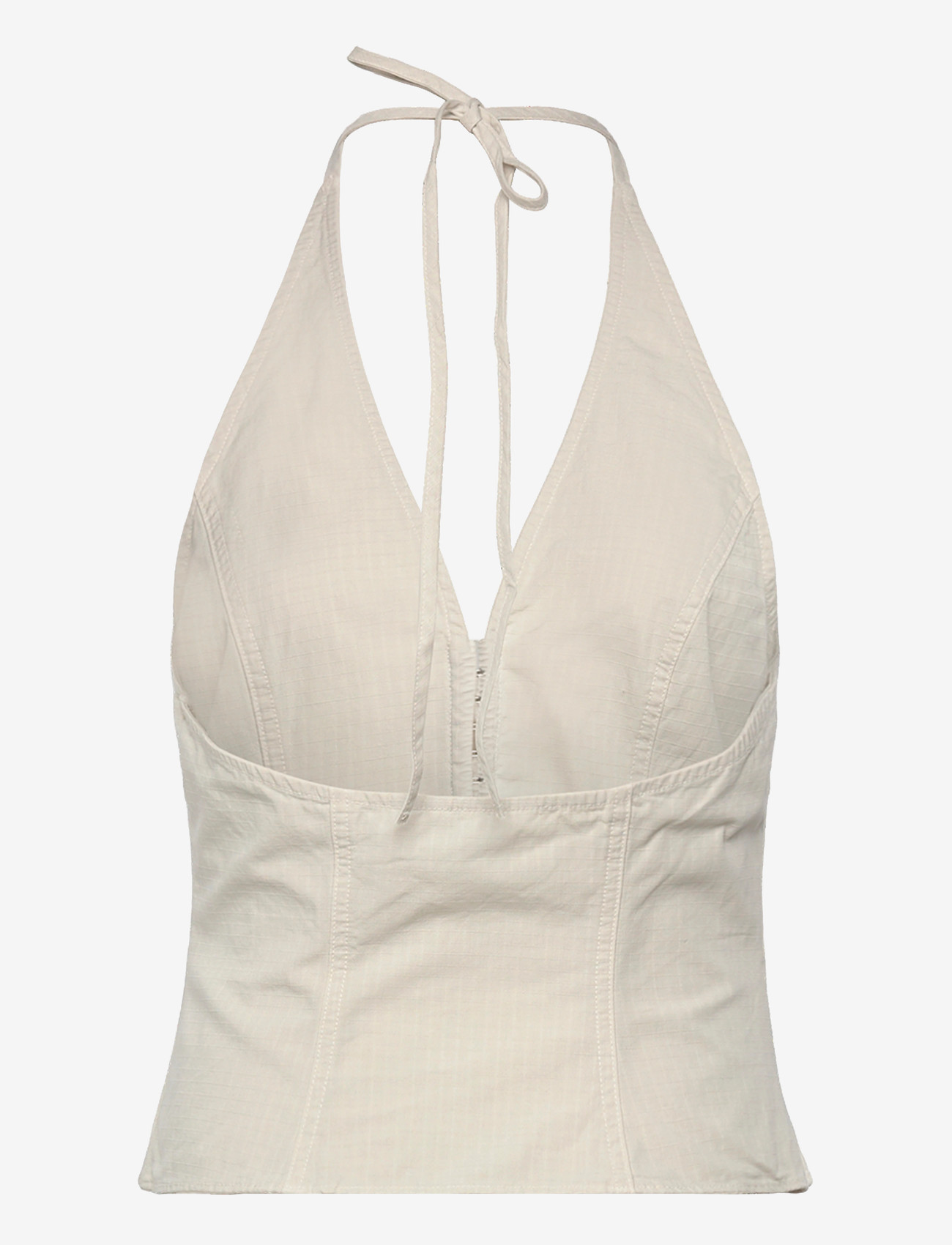 Weekday - Clean Halterneck Top - crop tops - off white - 1