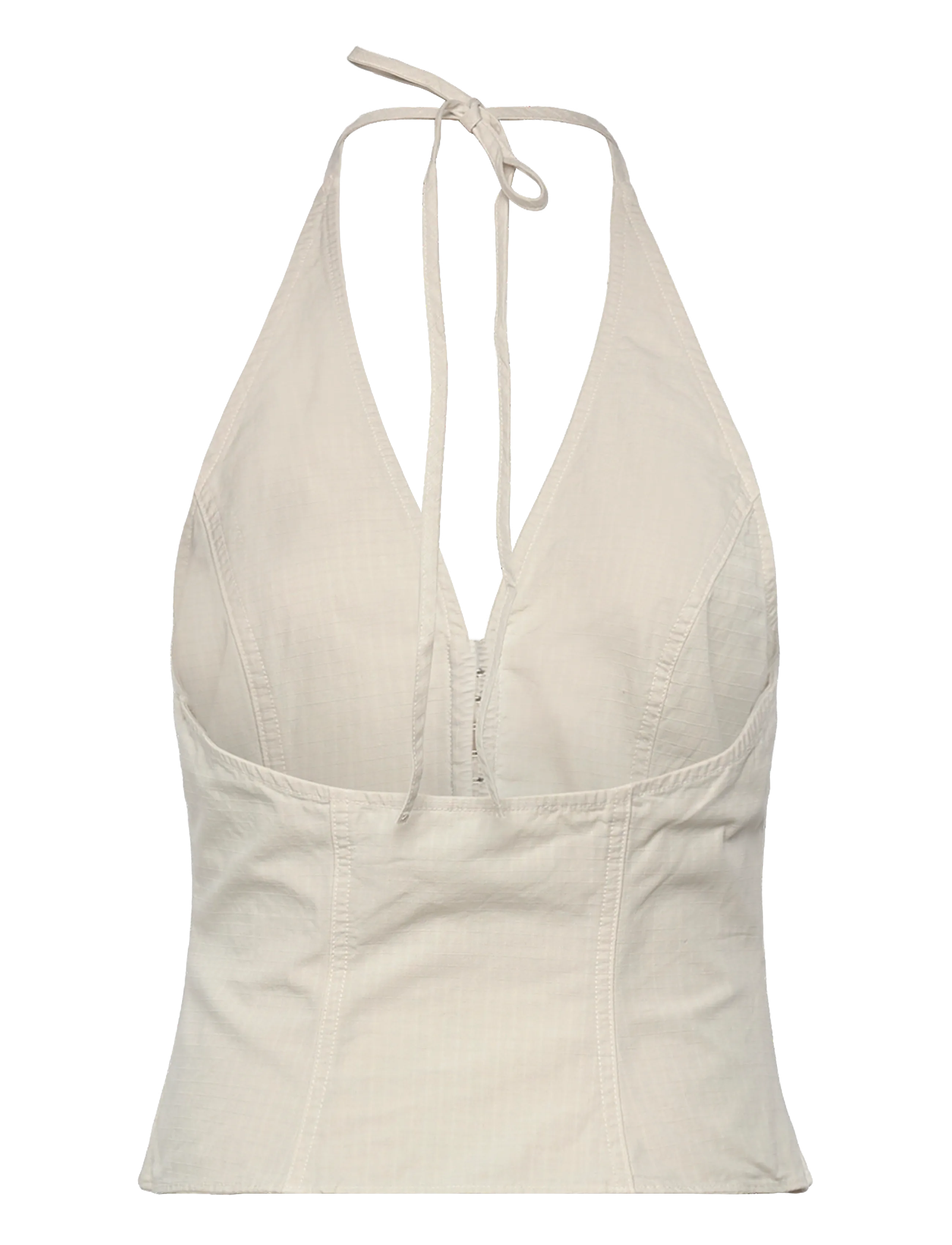 Weekday - Clean Halterneck Top - crop tops - off white - 1
