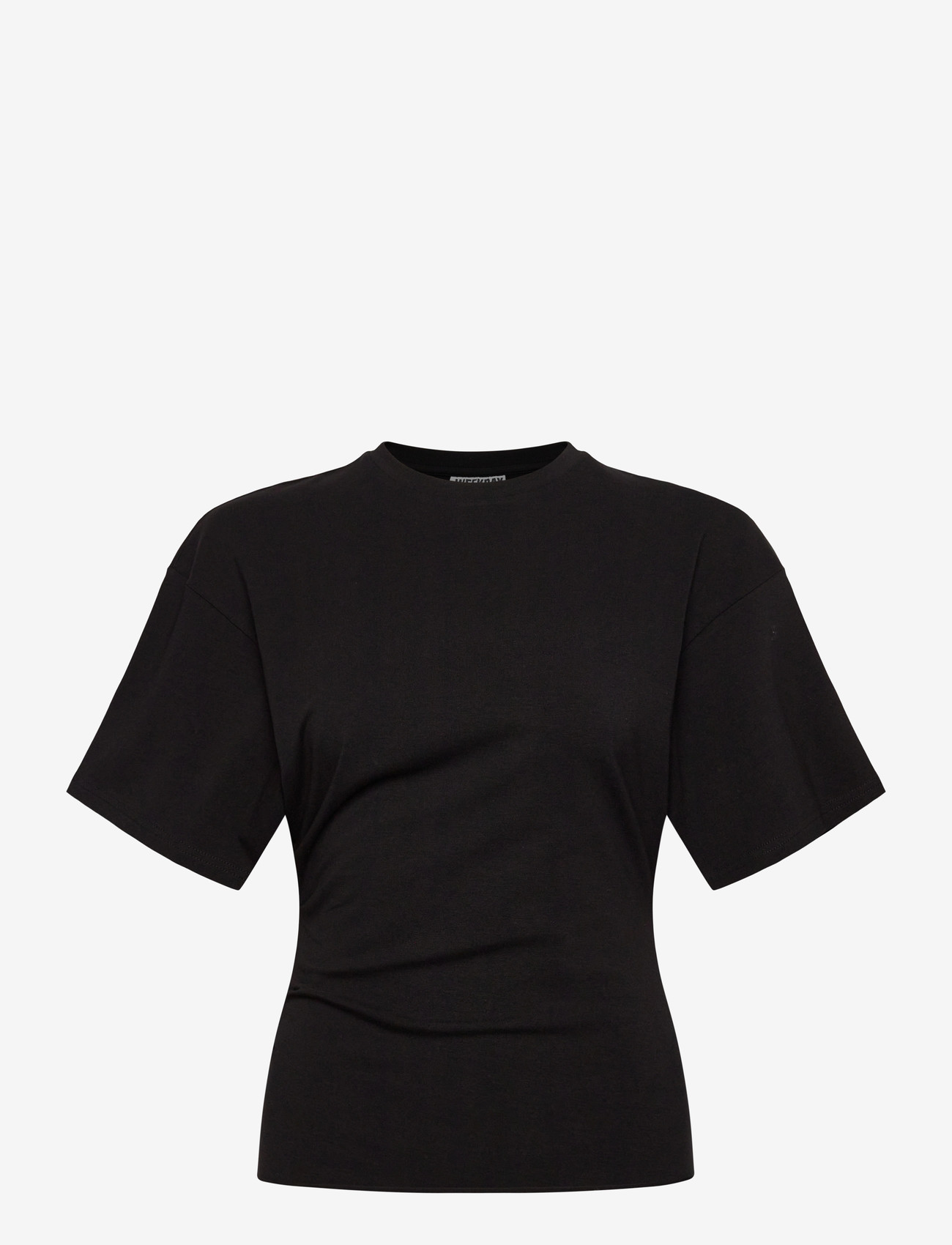 Weekday - Draped Fitted T-shirt - t-särgid - black - 0