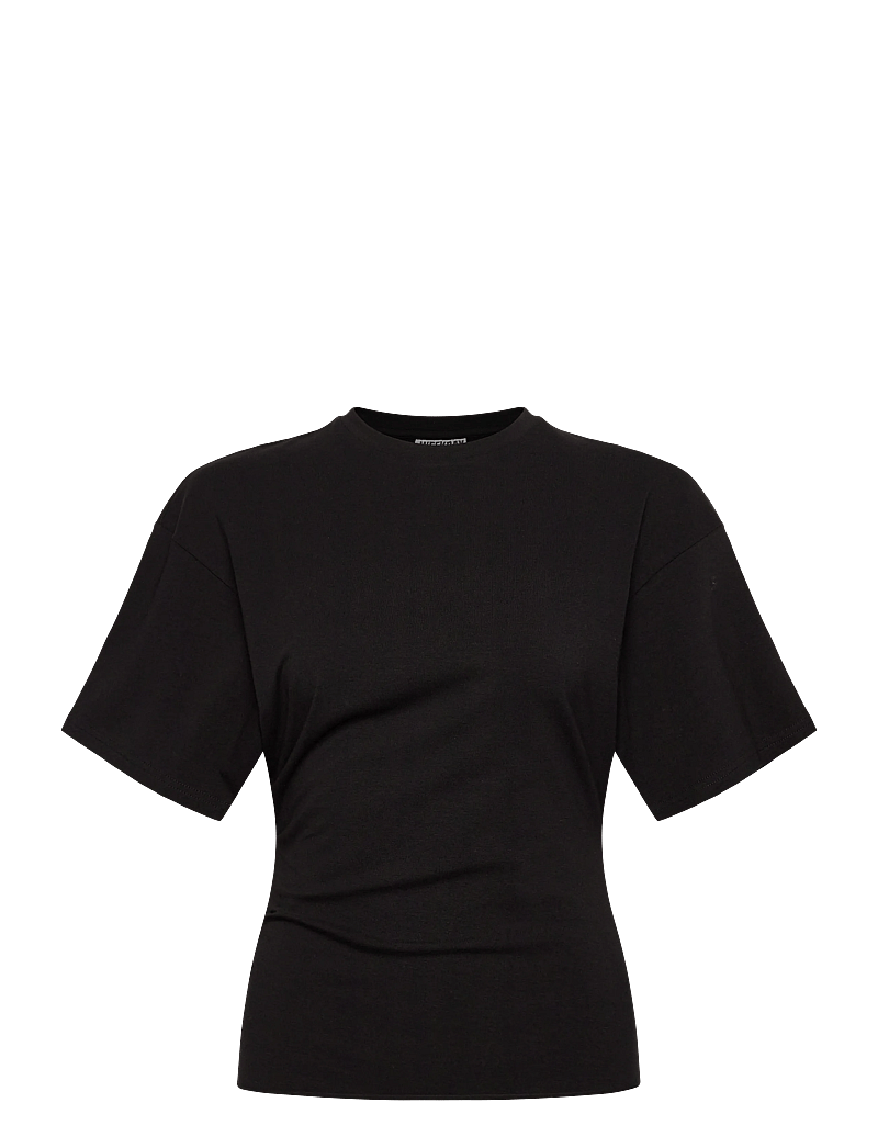 Weekday - Draped Fitted T-shirt - t-särgid - black - 0