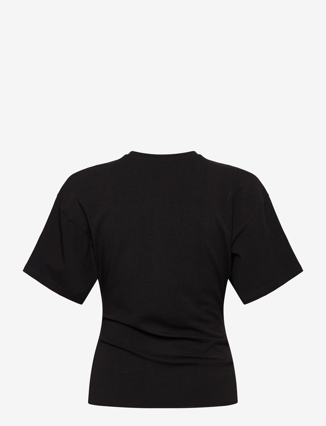 Weekday - Draped Fitted T-shirt - t-särgid - black - 1