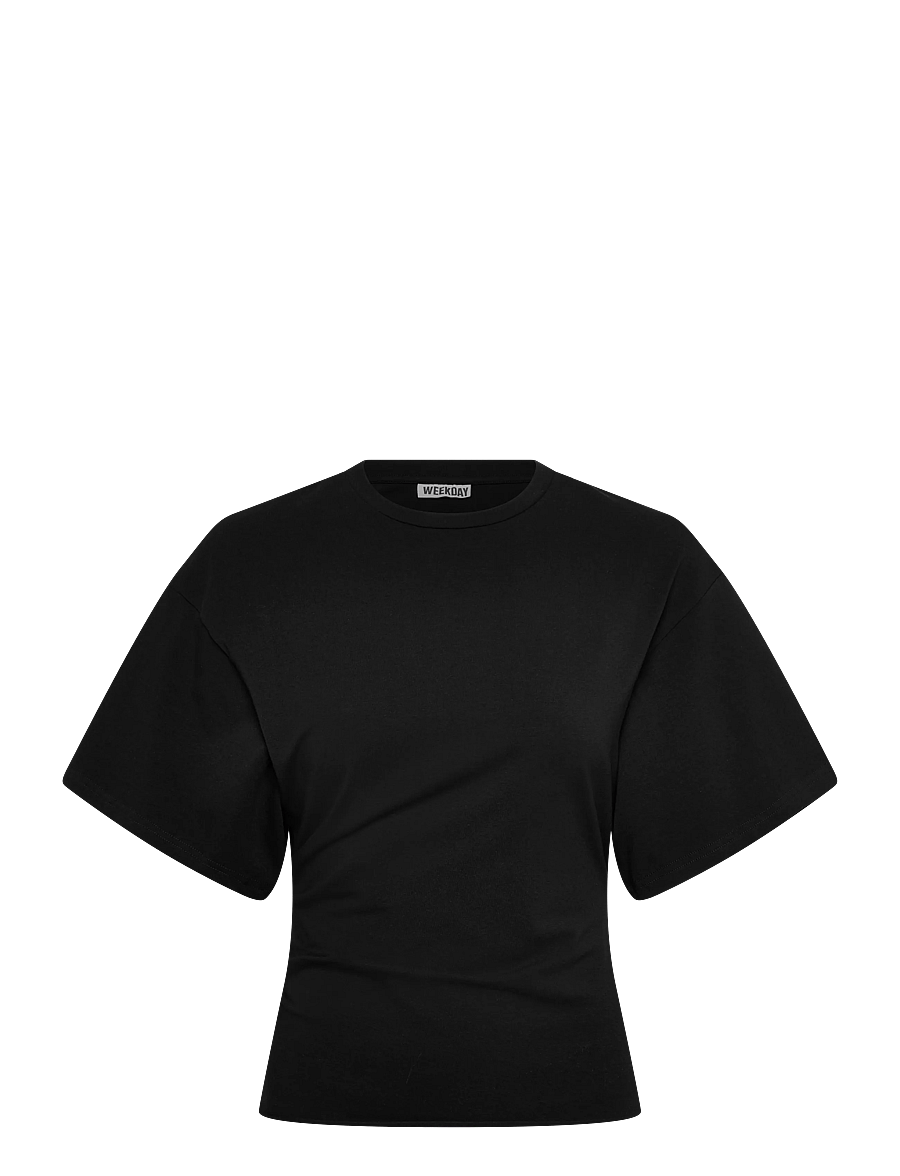 Weekday - Sharon Draped T-shirt - t-shirts - black - 0