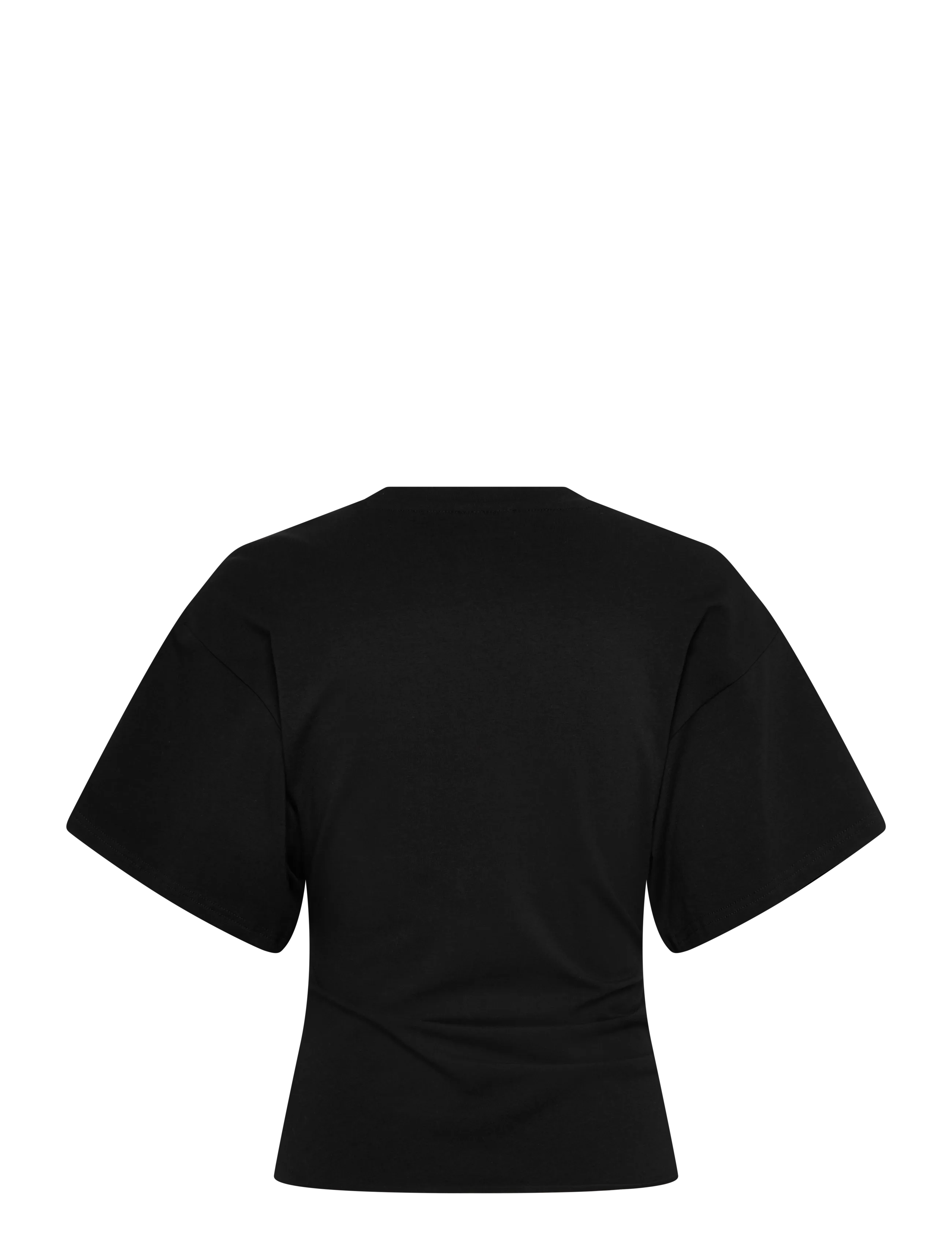 Weekday - DRAPED FITTED T-SHIRT - t-shirts - black - 1