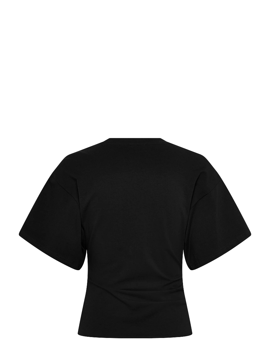 Weekday - Sharon Draped T-shirt - t-shirts - black - 1