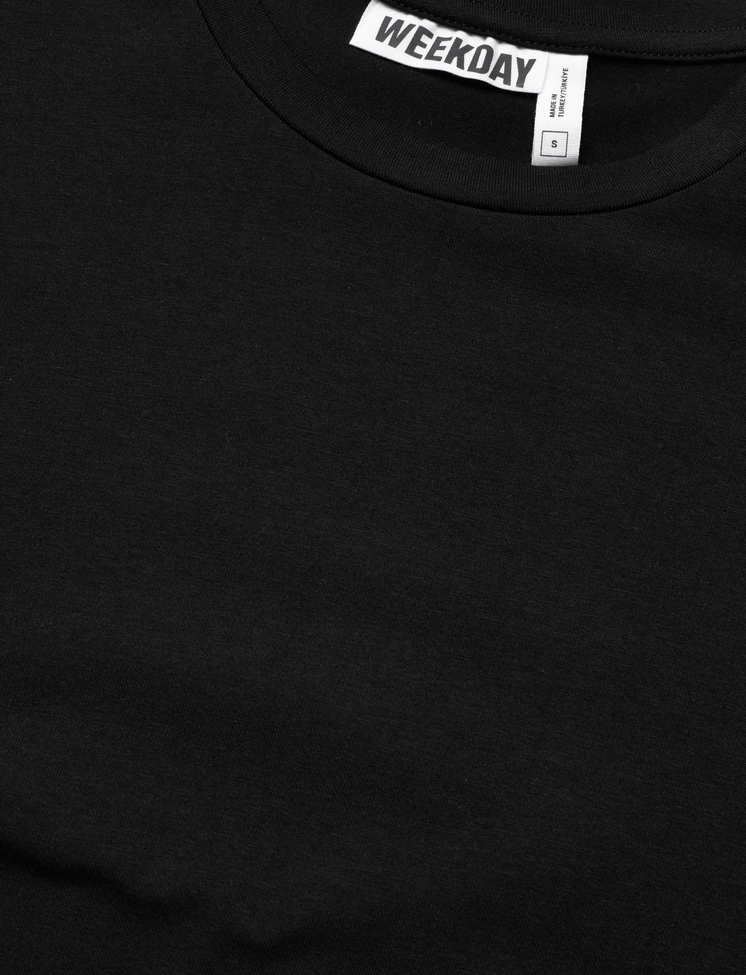 Weekday - DRAPED FITTED T-SHIRT - t-shirts - black - 2